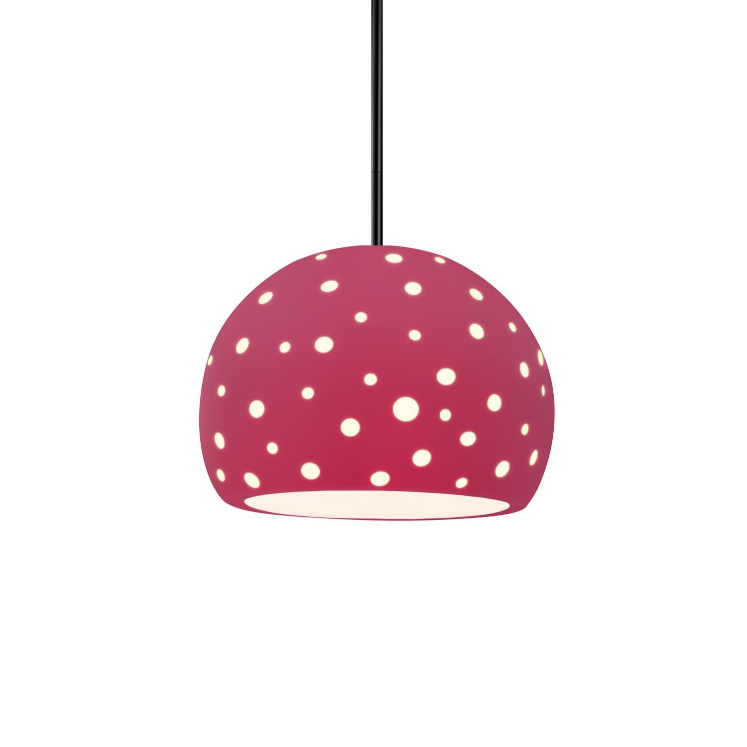 Shown in Matte Black finish and Cerise shade