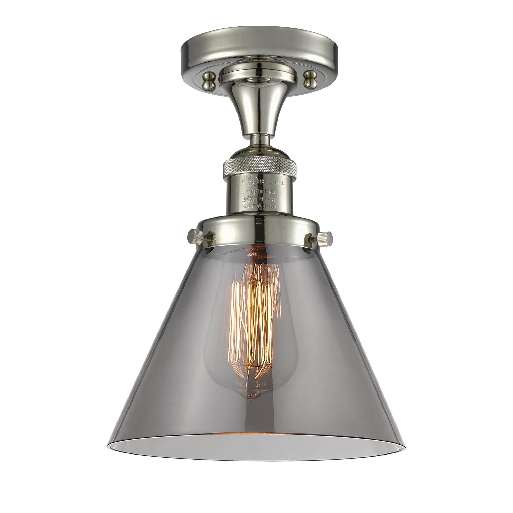 Bruno Marashlian Large Cone 7 Inch 1 Light Semi Flush Mount by Innovations Lighting