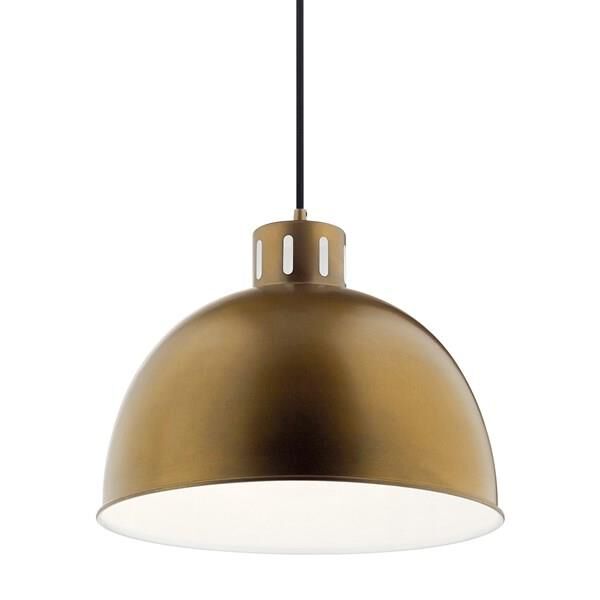 Shown in Natural Brass finish and Metal shade