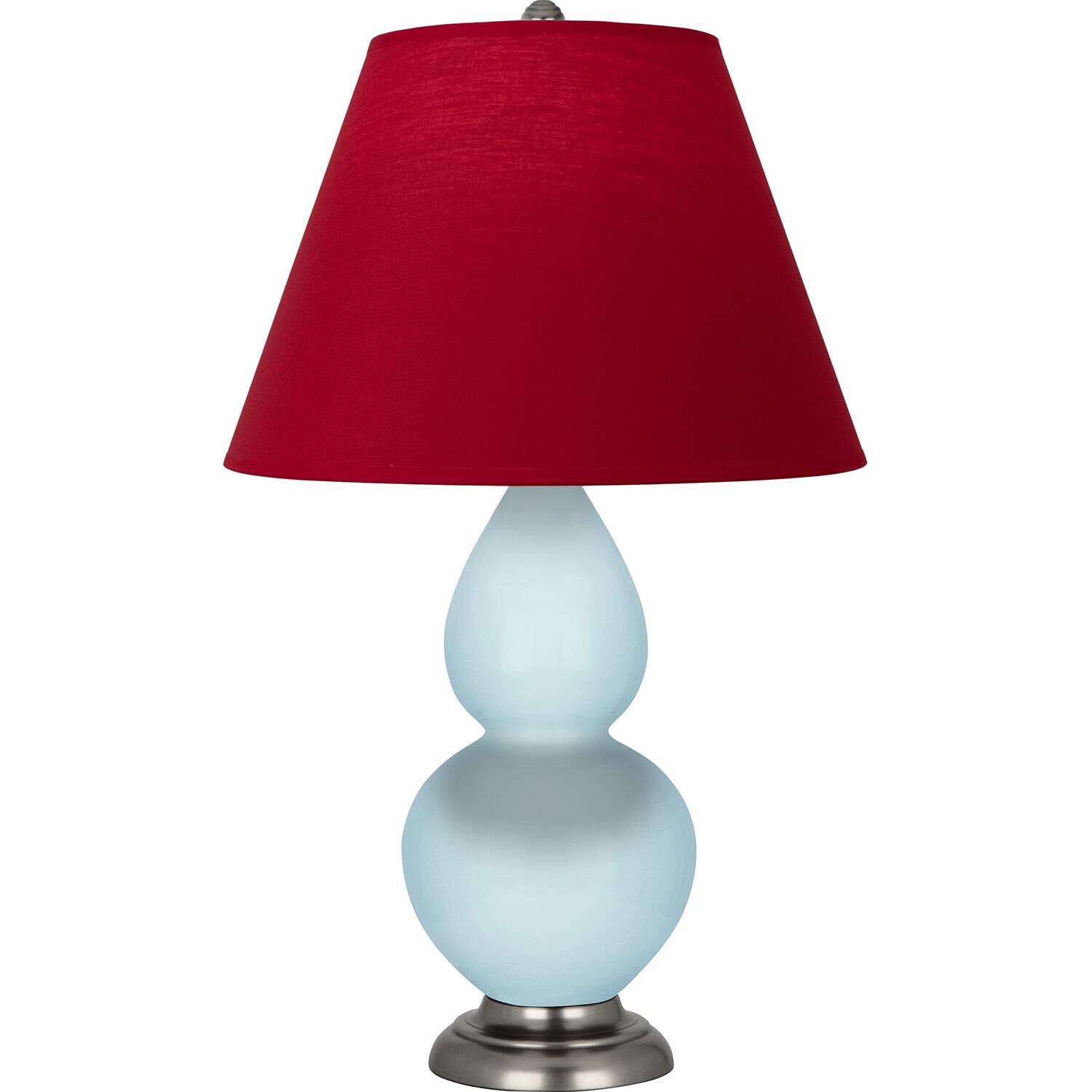 Shown in Baby Blue finish and Rose Red with Ink Black Lining shade and Antique Silver accent