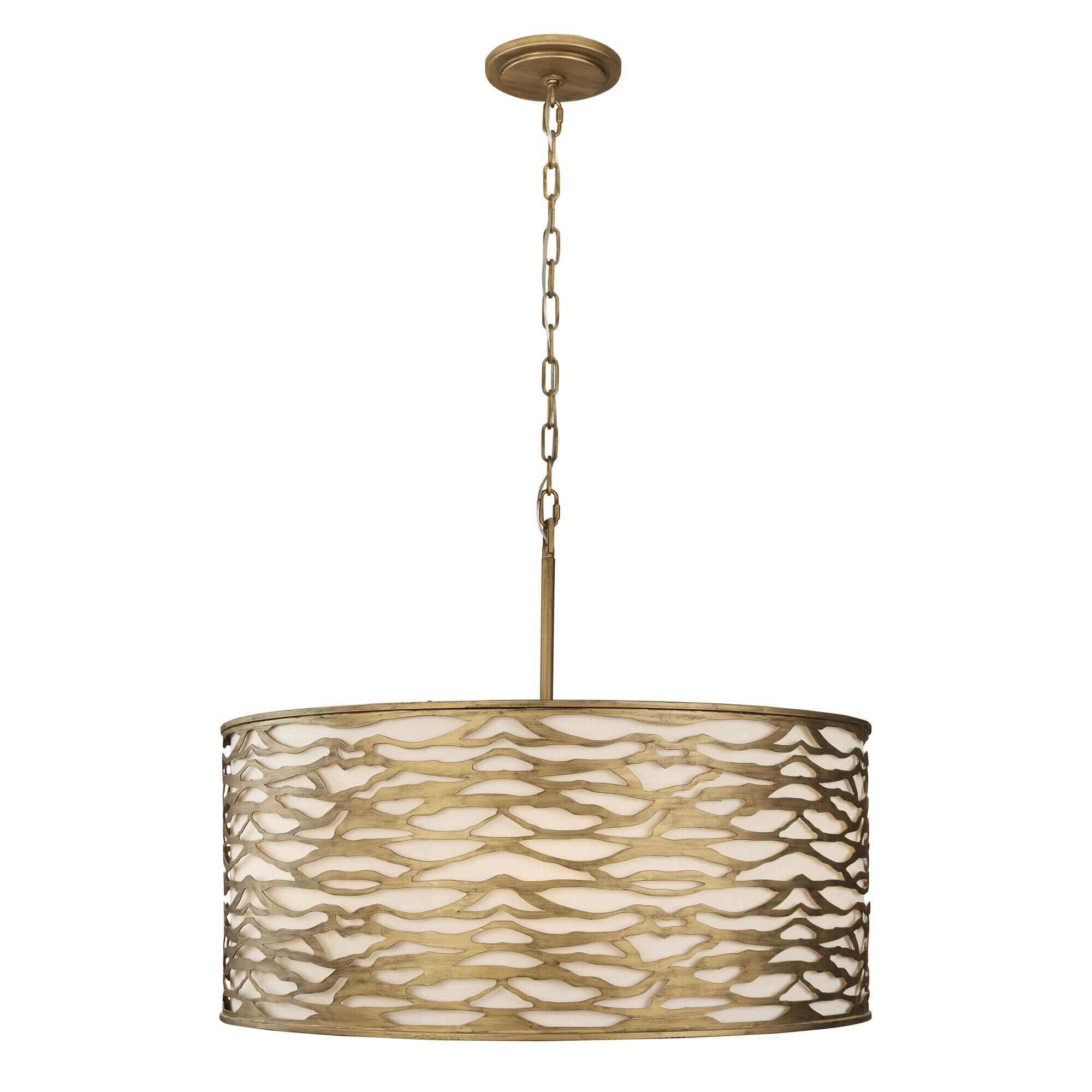 Shown in Havana Gold finish and Bone Linen shade