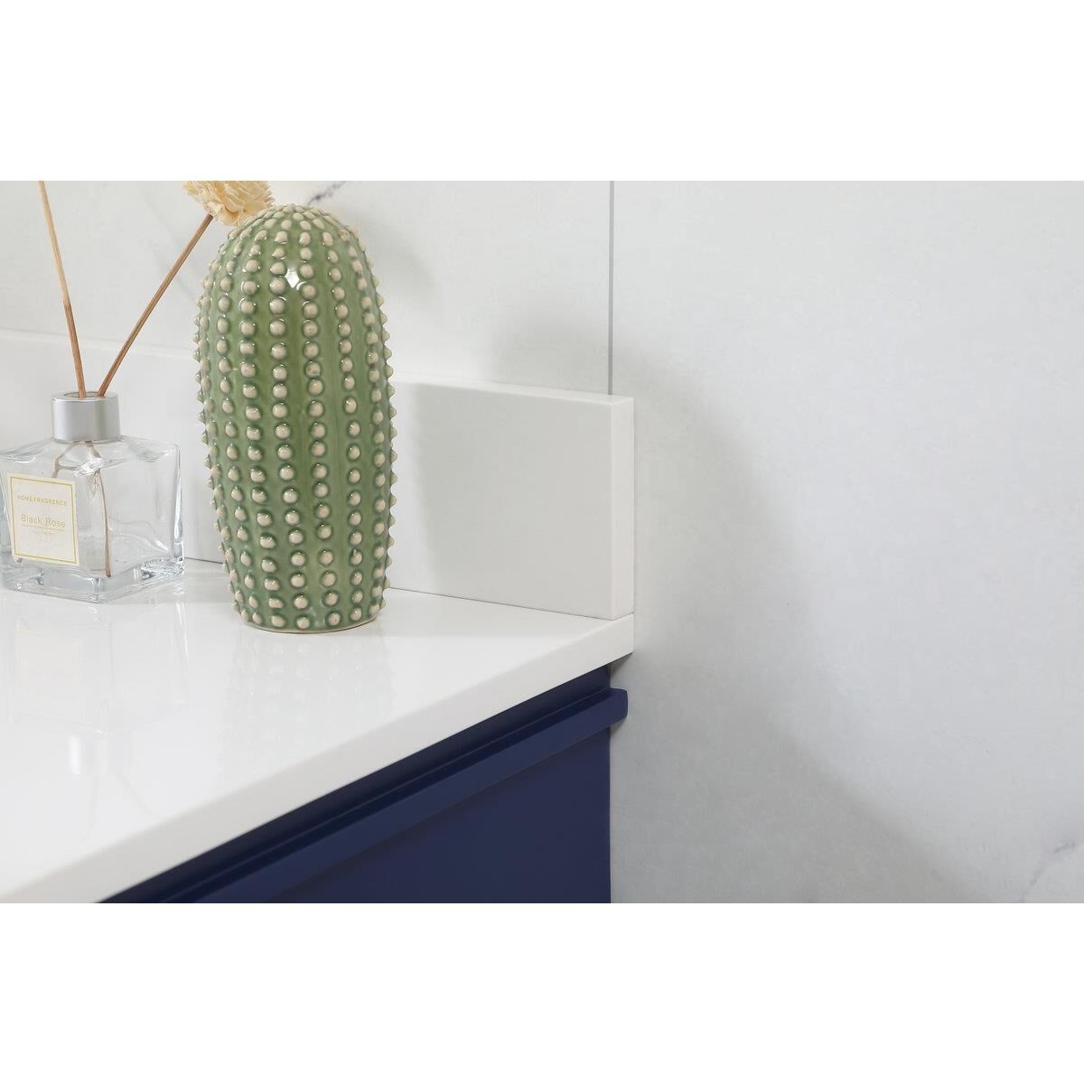 Shown in Blue finish and Backsplash accent