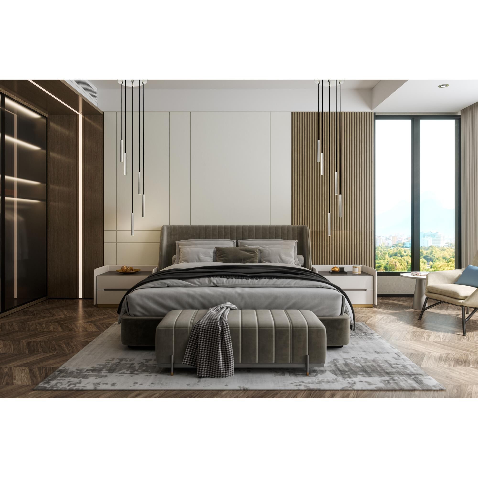 Shown in Brushed Nickel finish and Brushed Nickel glass and Brushed Nickel shade