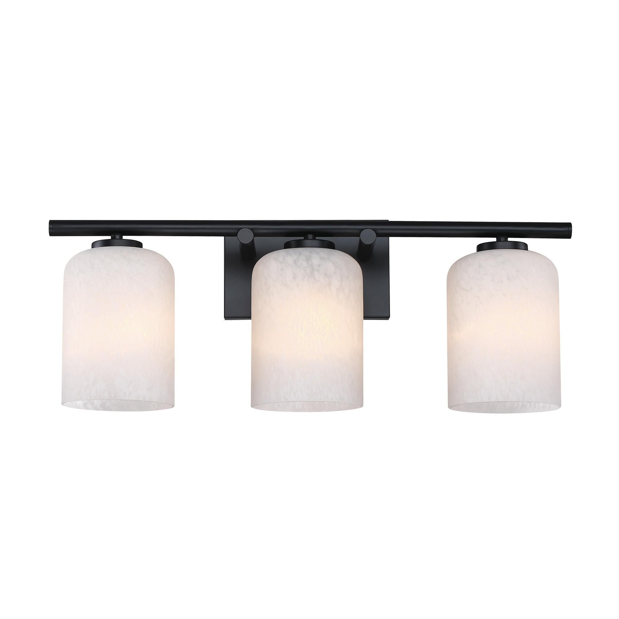 Shown in Matte Black finish and Etched Cloud glass