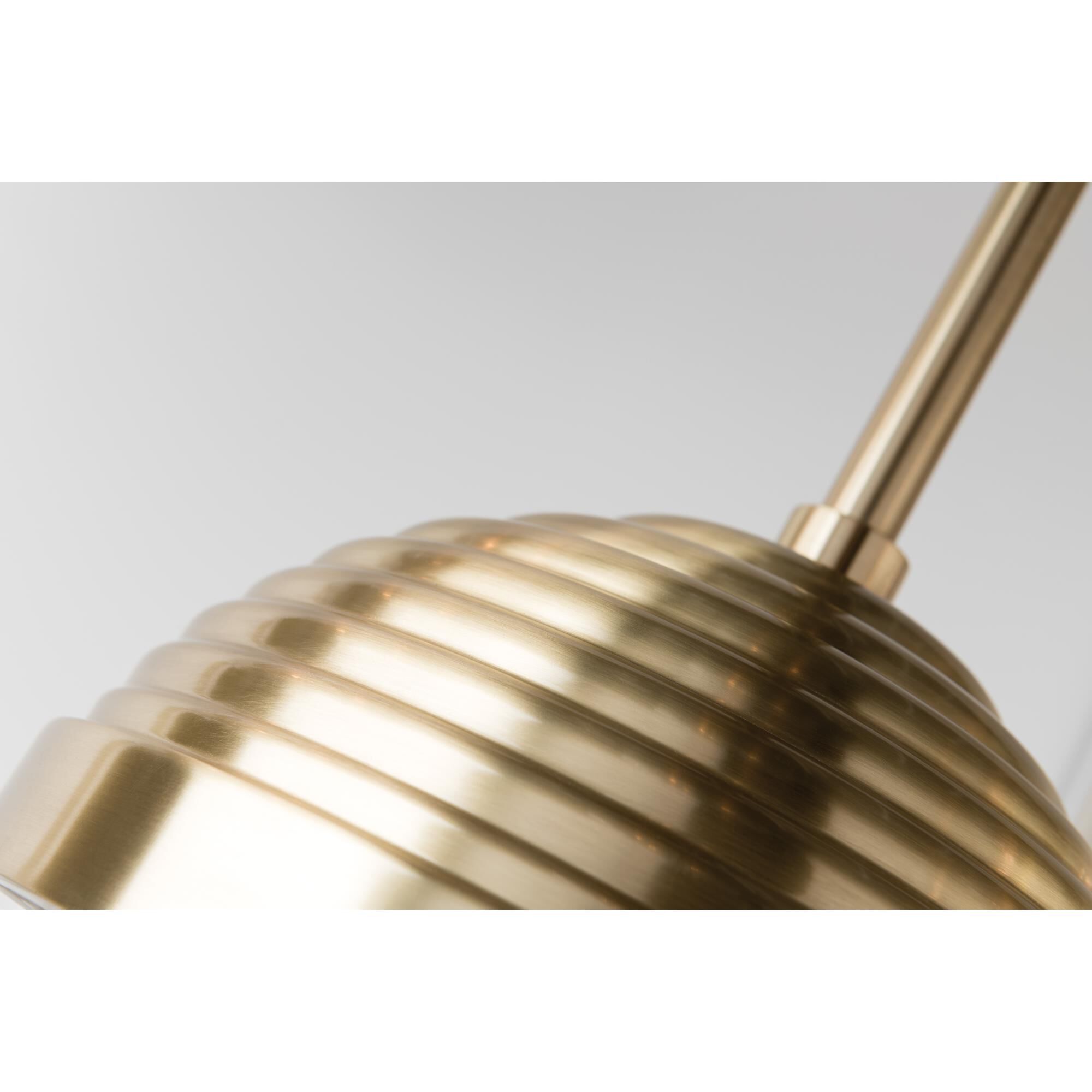 Shown in Aged Brass finish and Clear glass