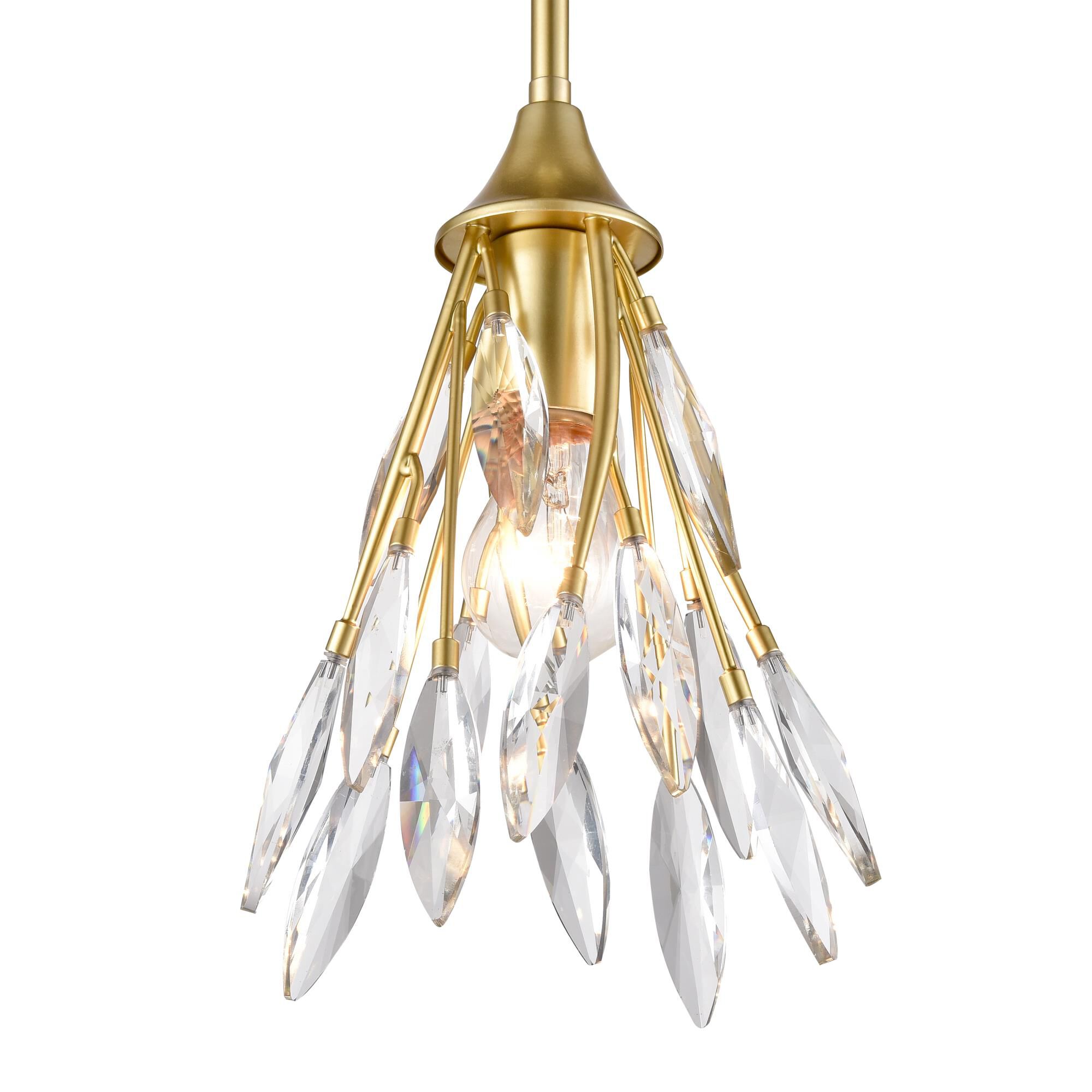 Shown in Champagne Gold finish and K5 crystal and Clear Crystal Shade glass and Clear Crystal shade