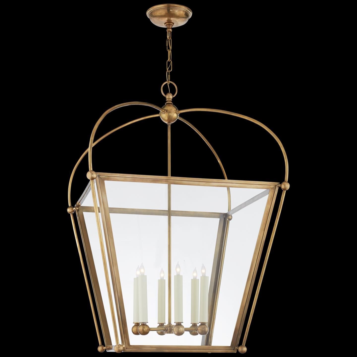 Shown in Antique-Burnished Brass finish and Clear glass