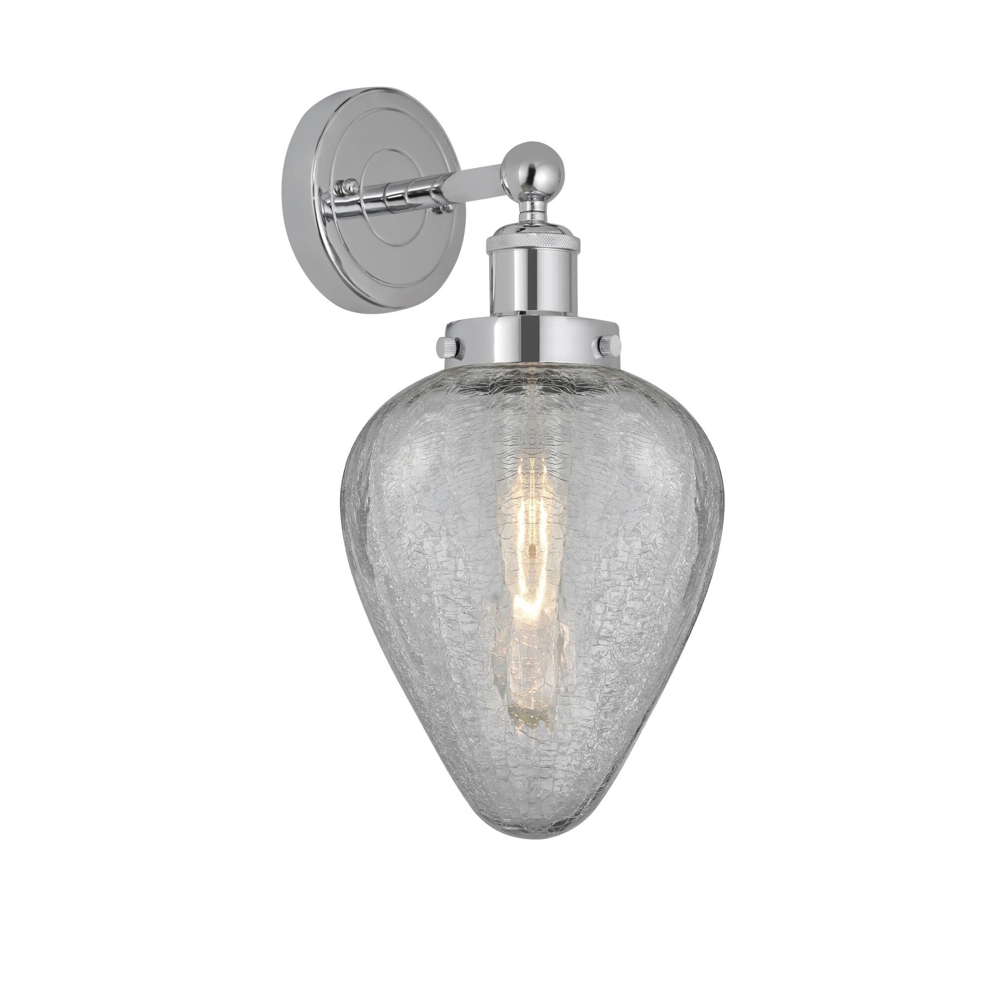 Shown in Polished Chrome, Clear Crackle finish and Clear Crackle glass and Clear Crackle Glass shade