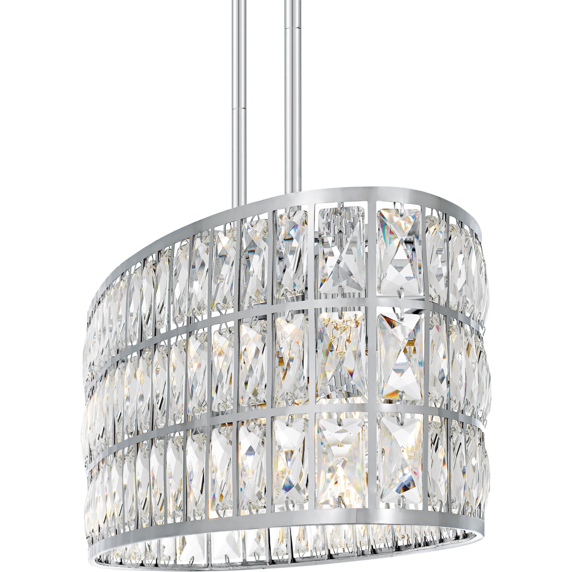 Shown in Polished Chrome finish and Clear Crystal Glass shade