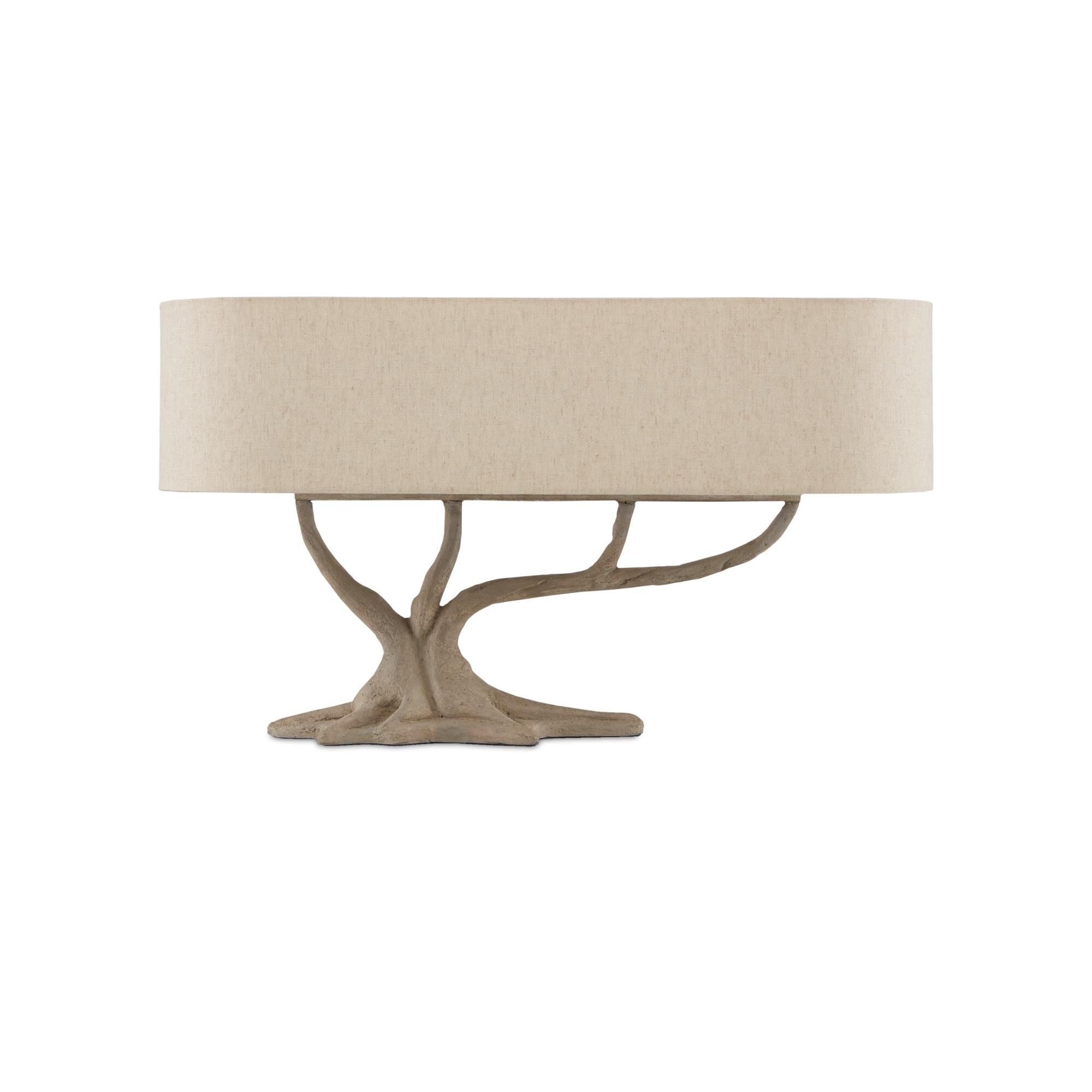 Shown in Concrete finish and Natural Linen shade