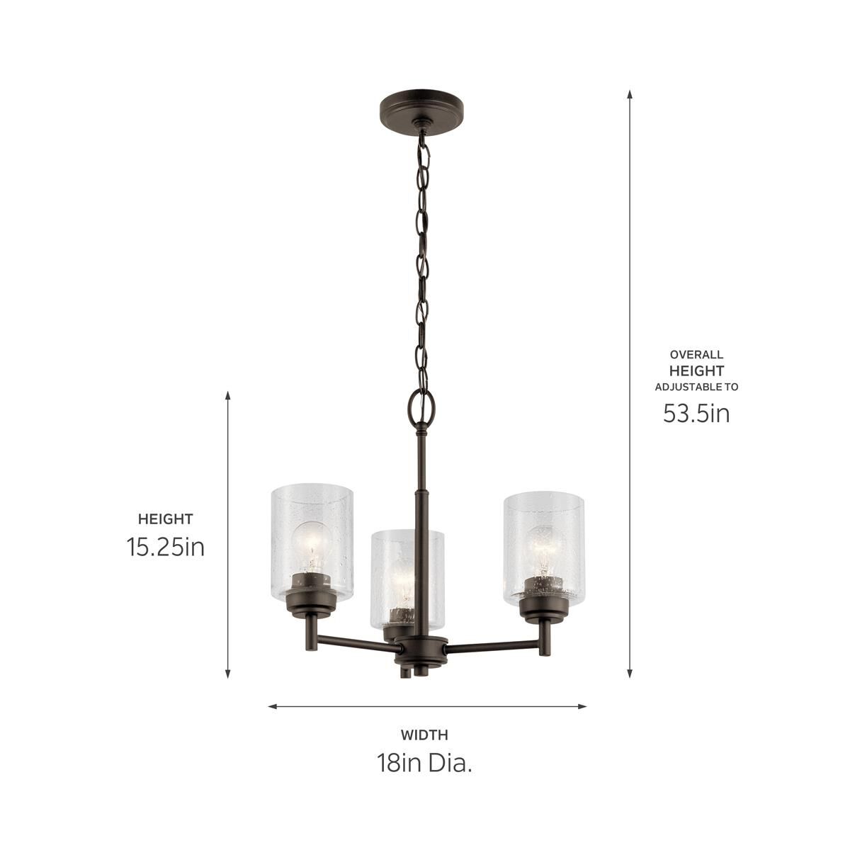 Shown in Olde Bronze finish and Clear Seeded glass