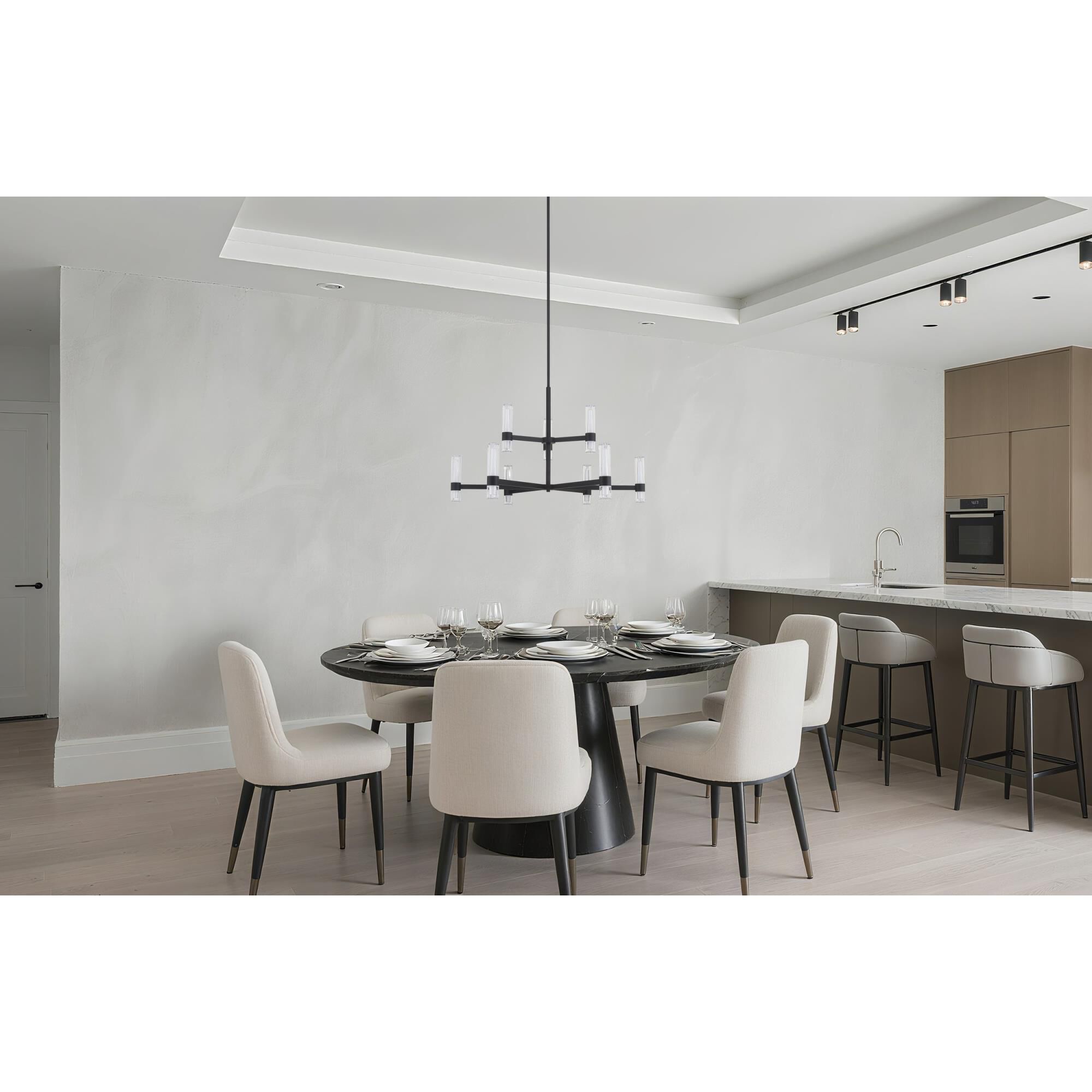 Shown in Matte Black finish and Clear Ribbed, White glass