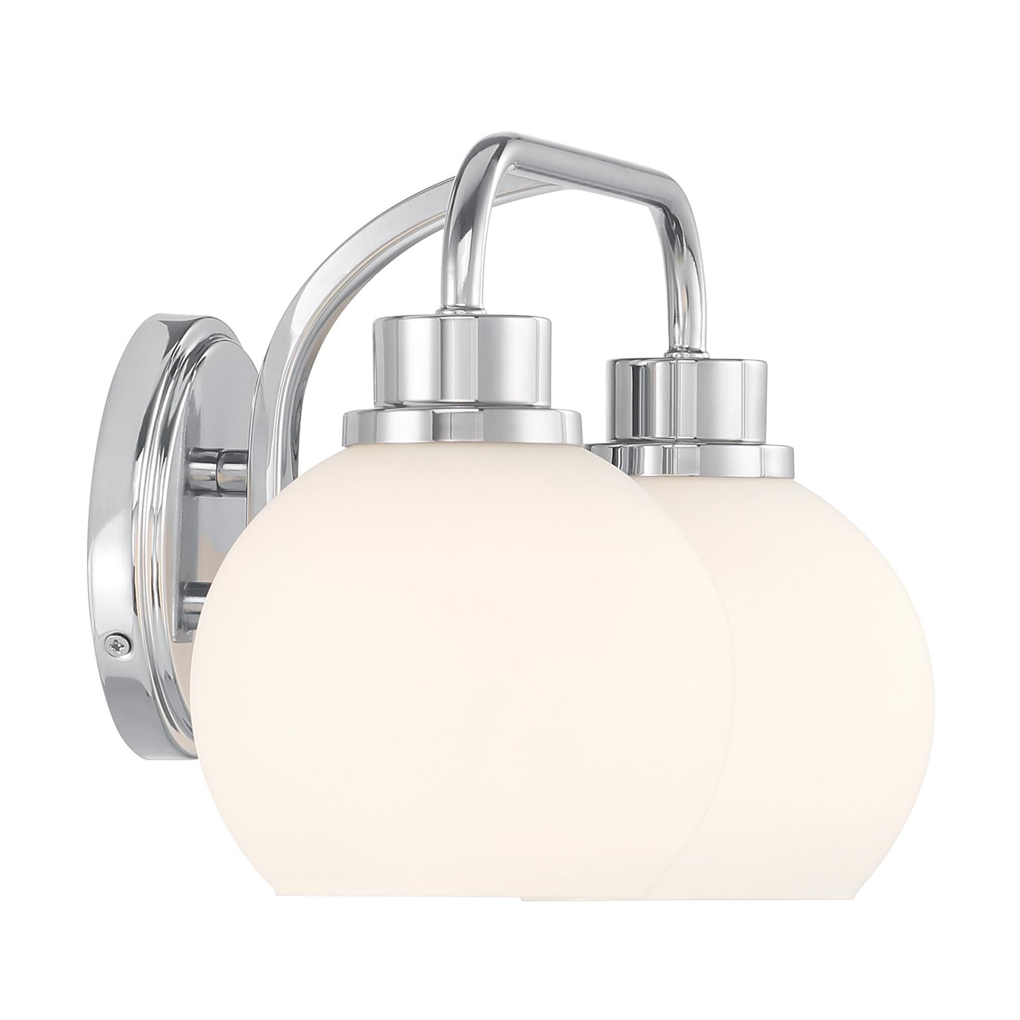 Shown in Chrome finish and White Opal glass