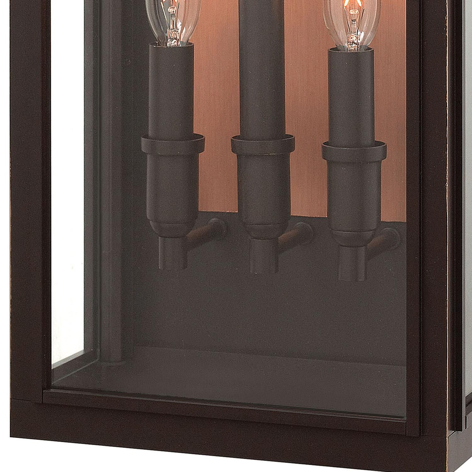 Shown in Oil Rubbed Bronze finish and Clear glass
