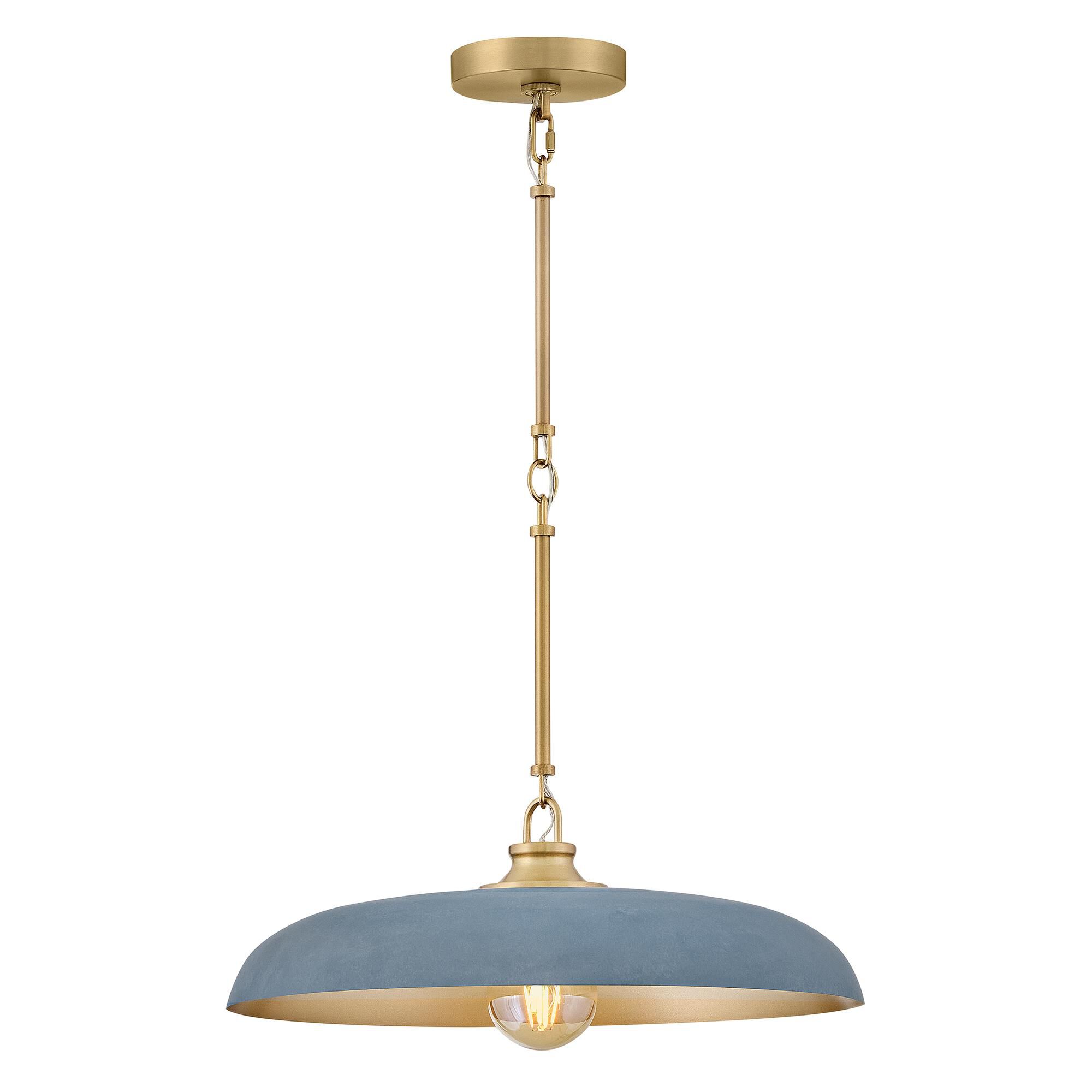 Shown in Lacquered Brass finish and Vintage Denim accent