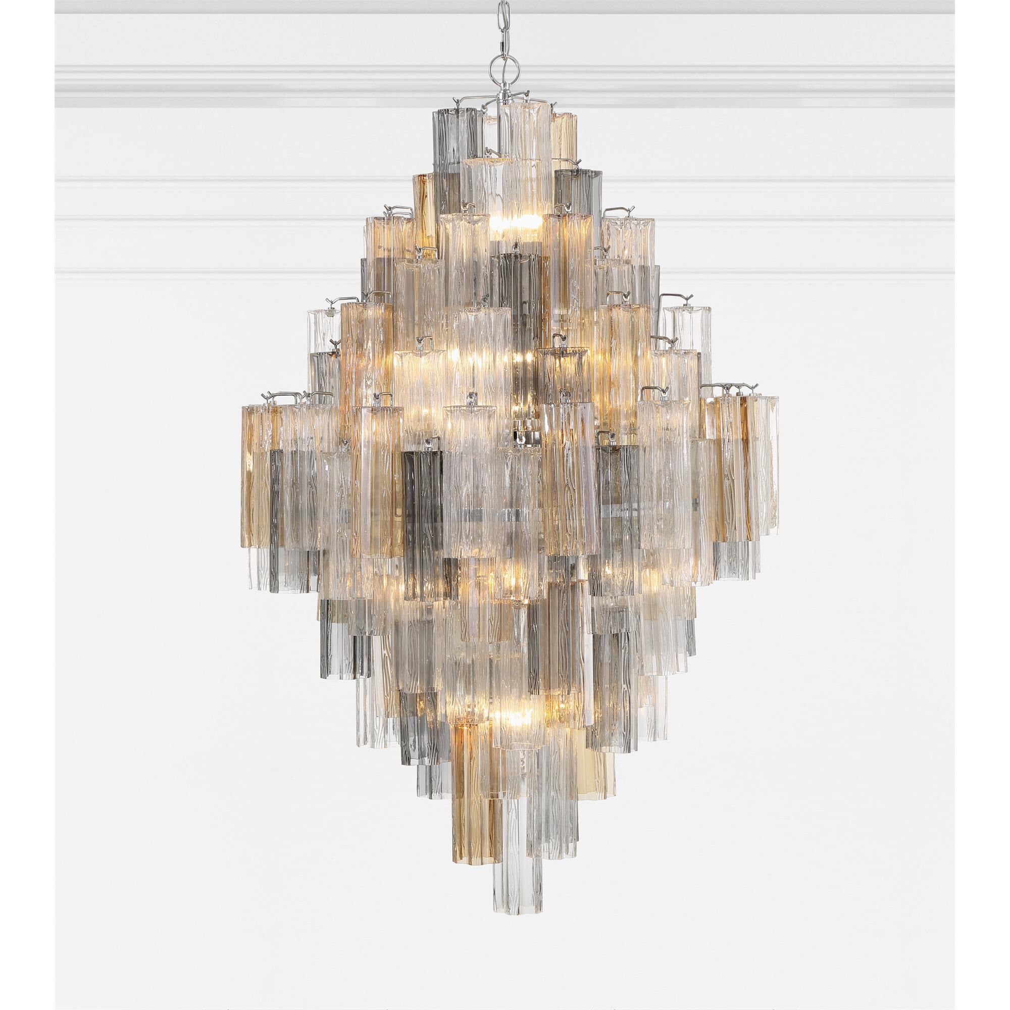 Shown in Polished Chrome finish and Tronchi Glass Autumn crystal
