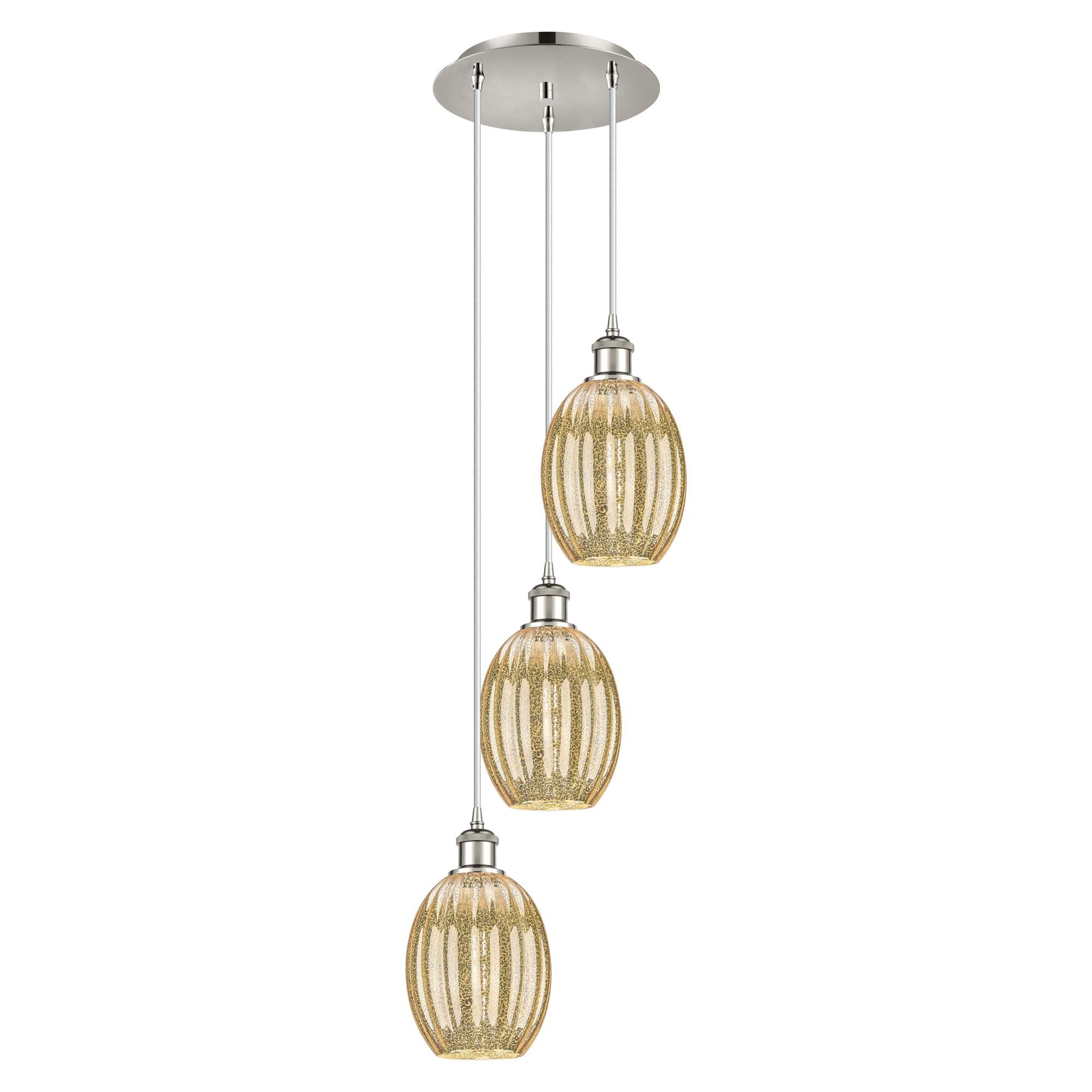Shown in Polished Nickel finish and Mercury glass