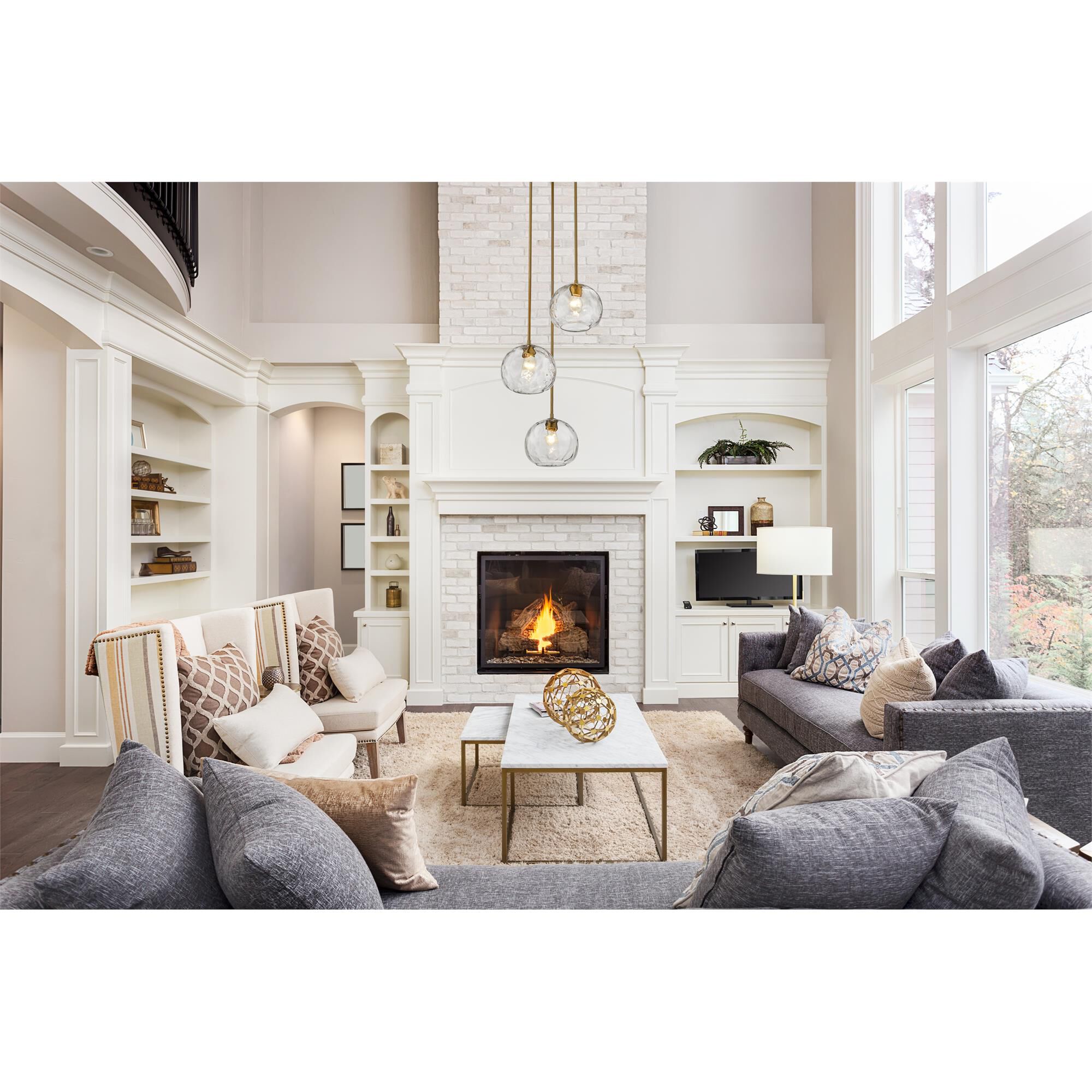 Shown in Olde Brass finish and Glass shade