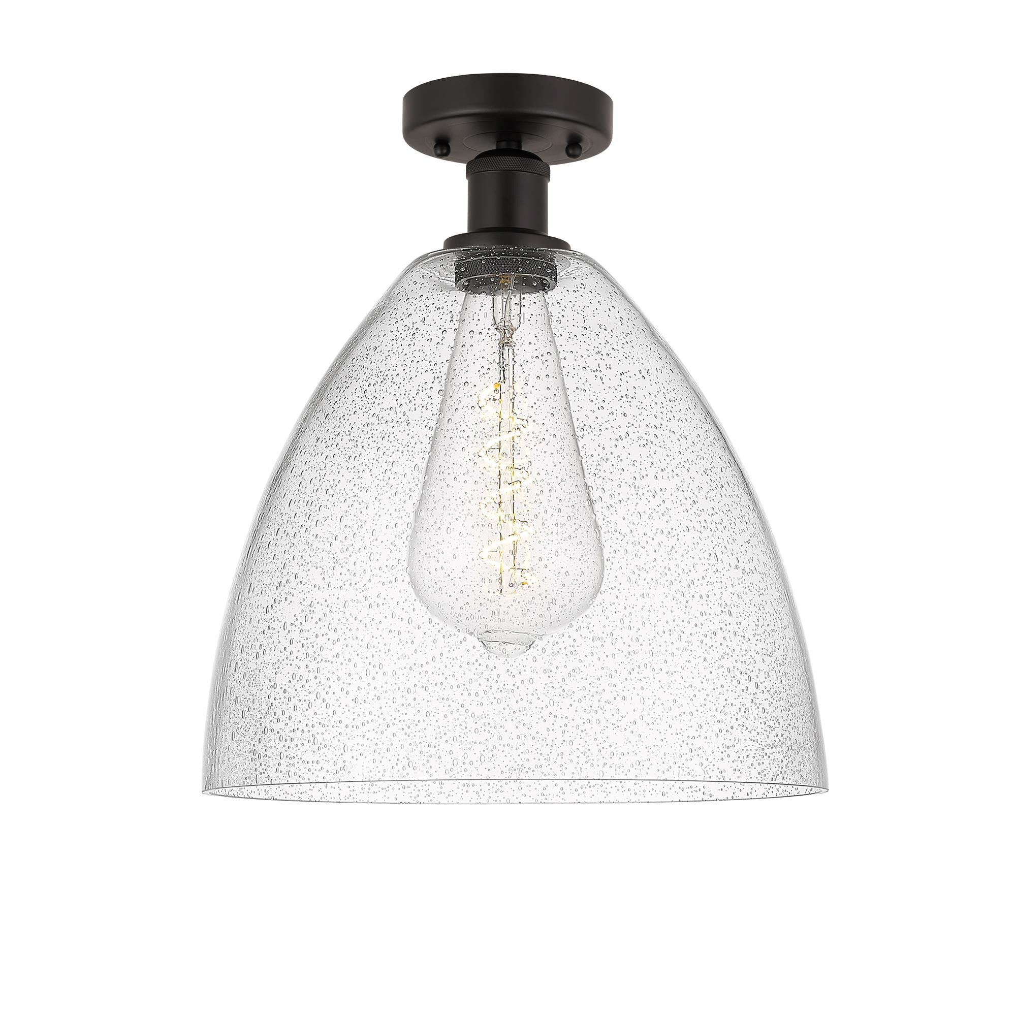 Shown in Oil Rubbed Bronze finish and Seedy glass