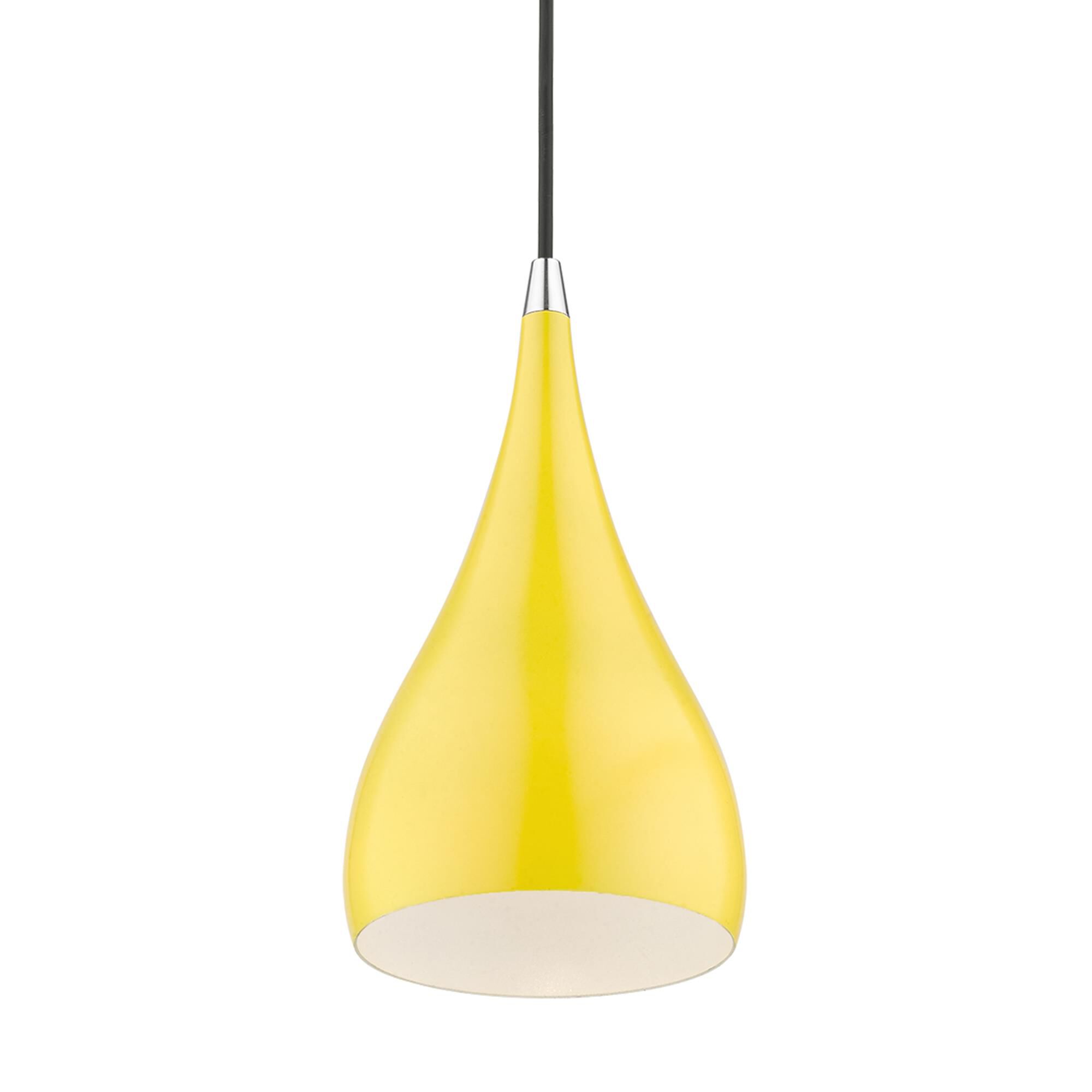 Shown in Shiny Yellow with Polished Chrome Accents finish and Shiny Yellow Aluminum With Shiny White Inside shade