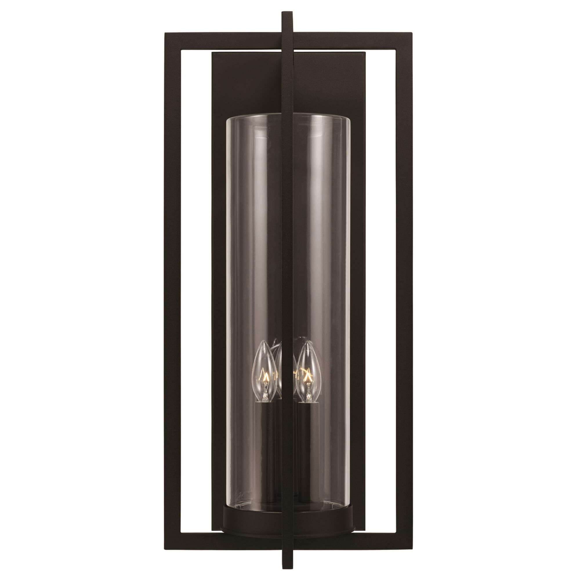 Shown in Black finish and Clear glass