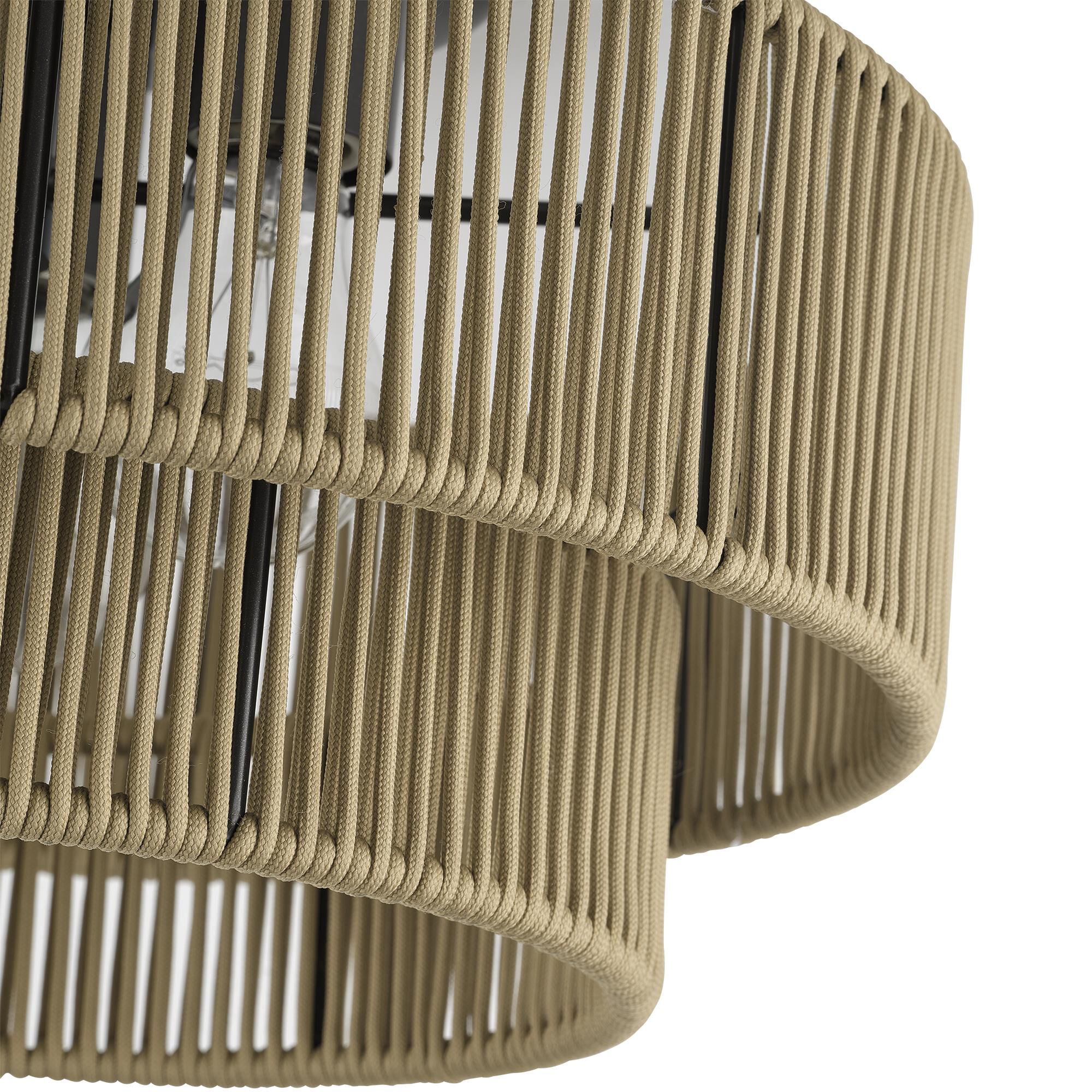 Shown in English Bronze finish and Hand-Woven Venetian Gold Color Polyester Rope shade