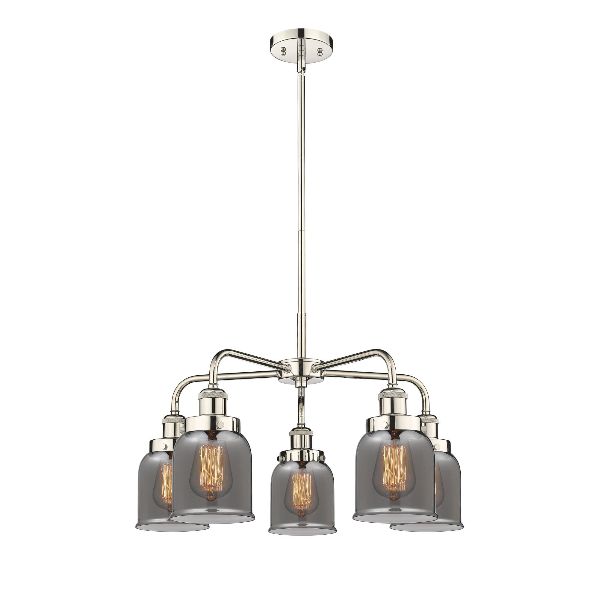 Shown in Polished Nickel finish and Plated Smoke glass