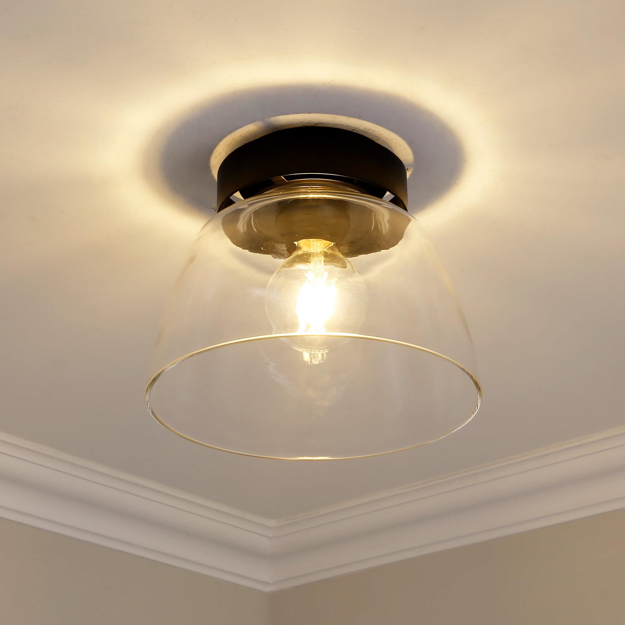 Shown in Matte Black finish and Clear glass