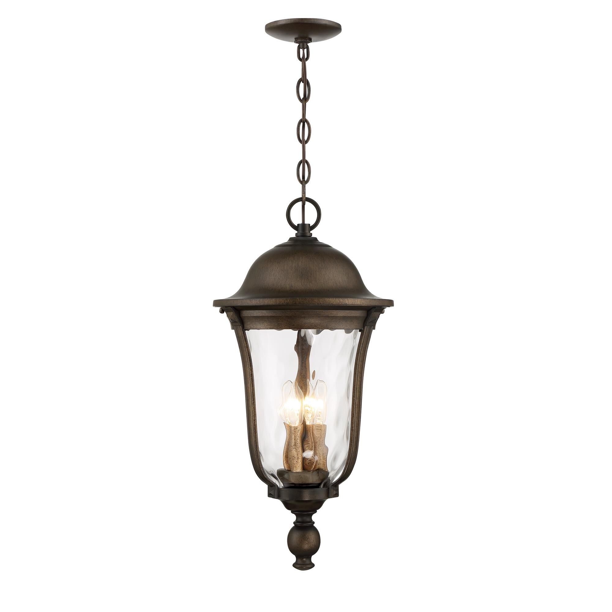 Shown in Tavira Bronze And Alder Silver finish and Clear Hammered glass and Glass shade