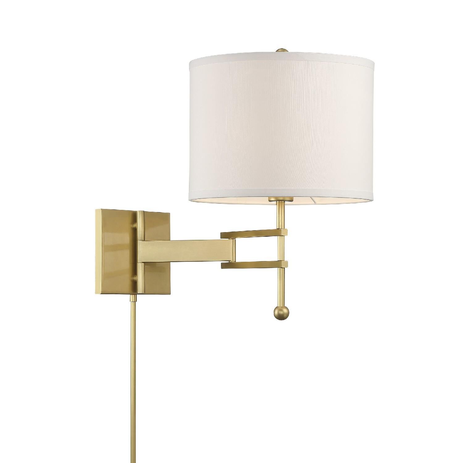 Shown in Aged Brass finish and Silk glass and Silk shade
