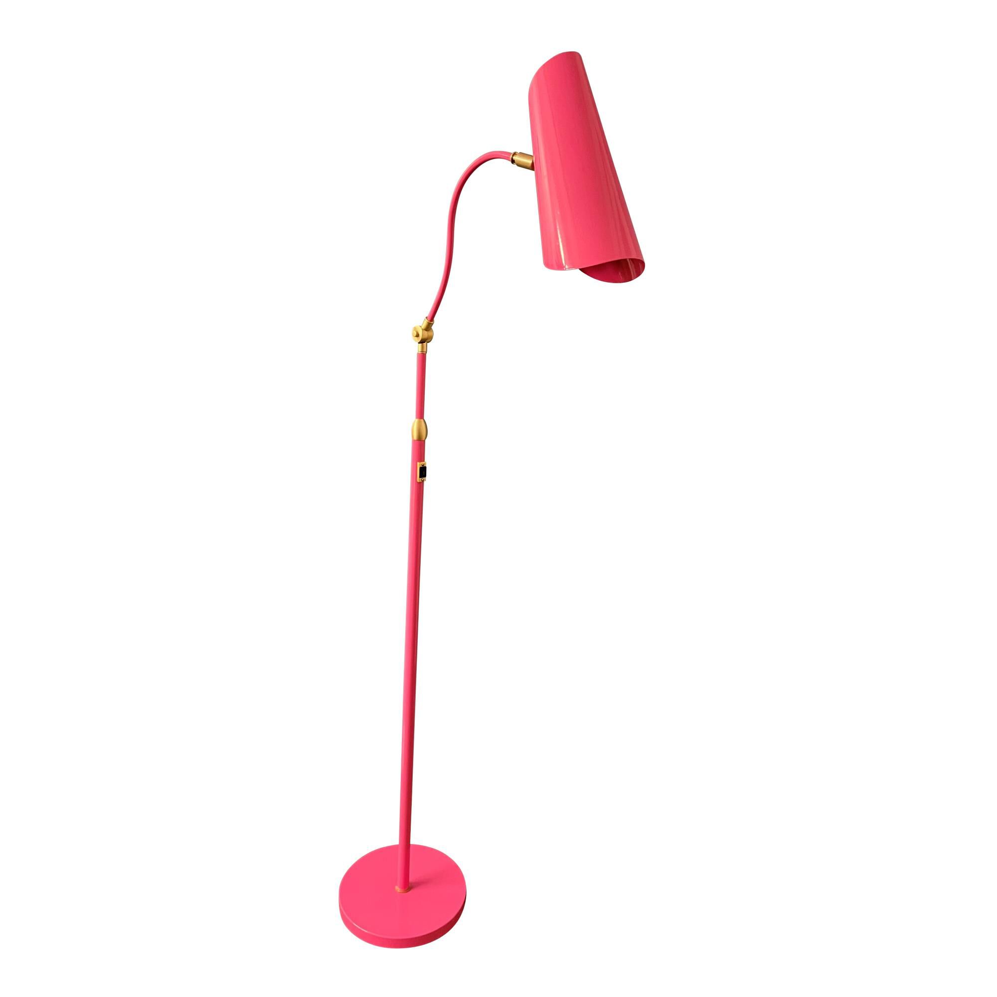 Shown in Orchid and Satin Brass finish and Metal shade