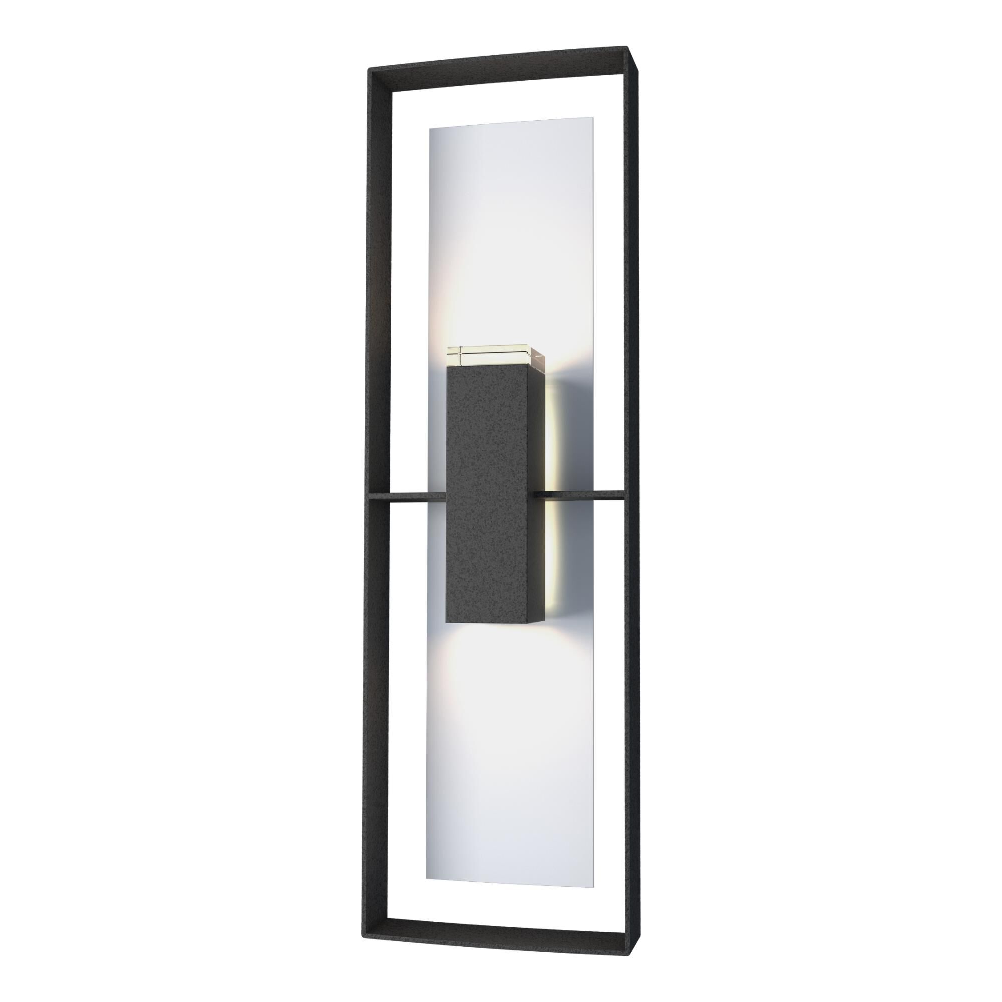 Shown in Coastal Natural Iron finish and Clear glass and Coastal White accent