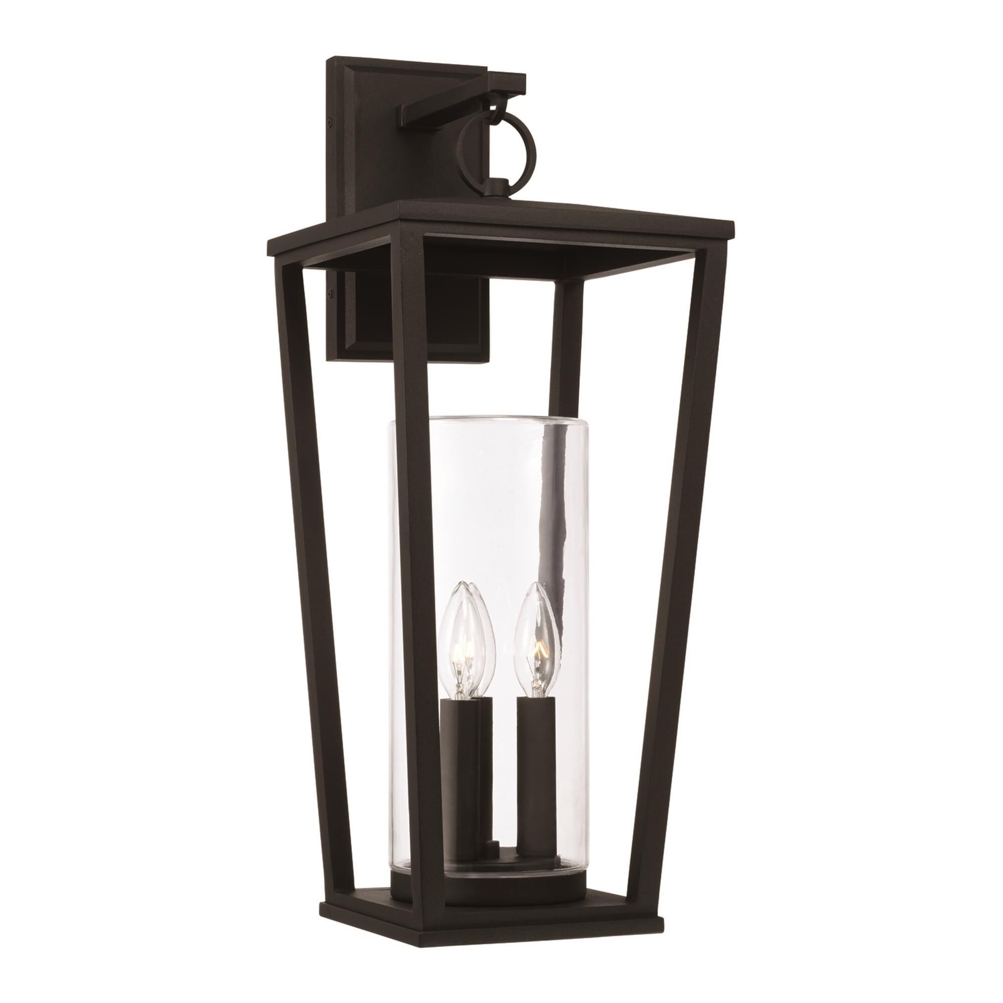 Shown in Black finish and Clear glass