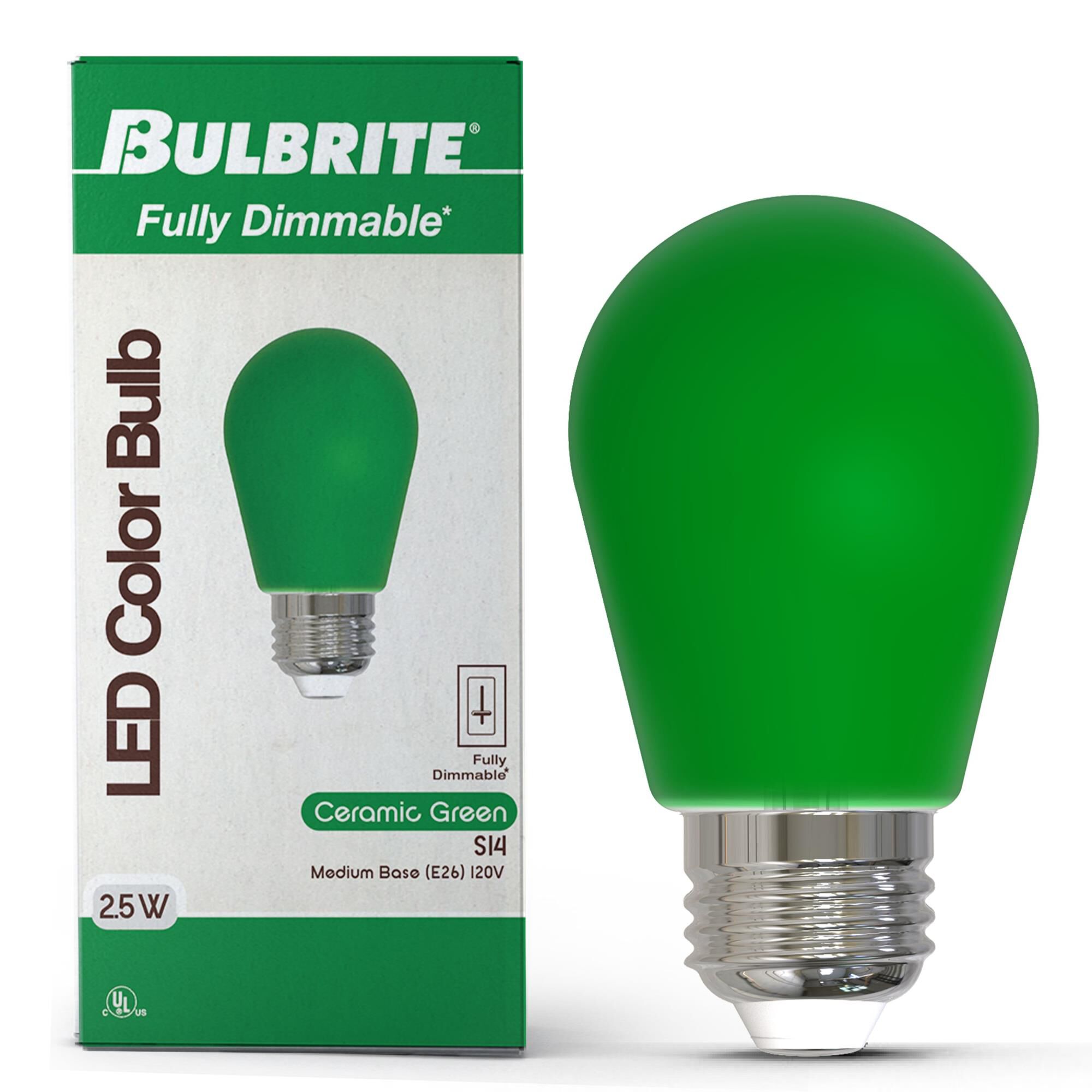 Ceramic Green S14 Base E26 LED Light Bulb,