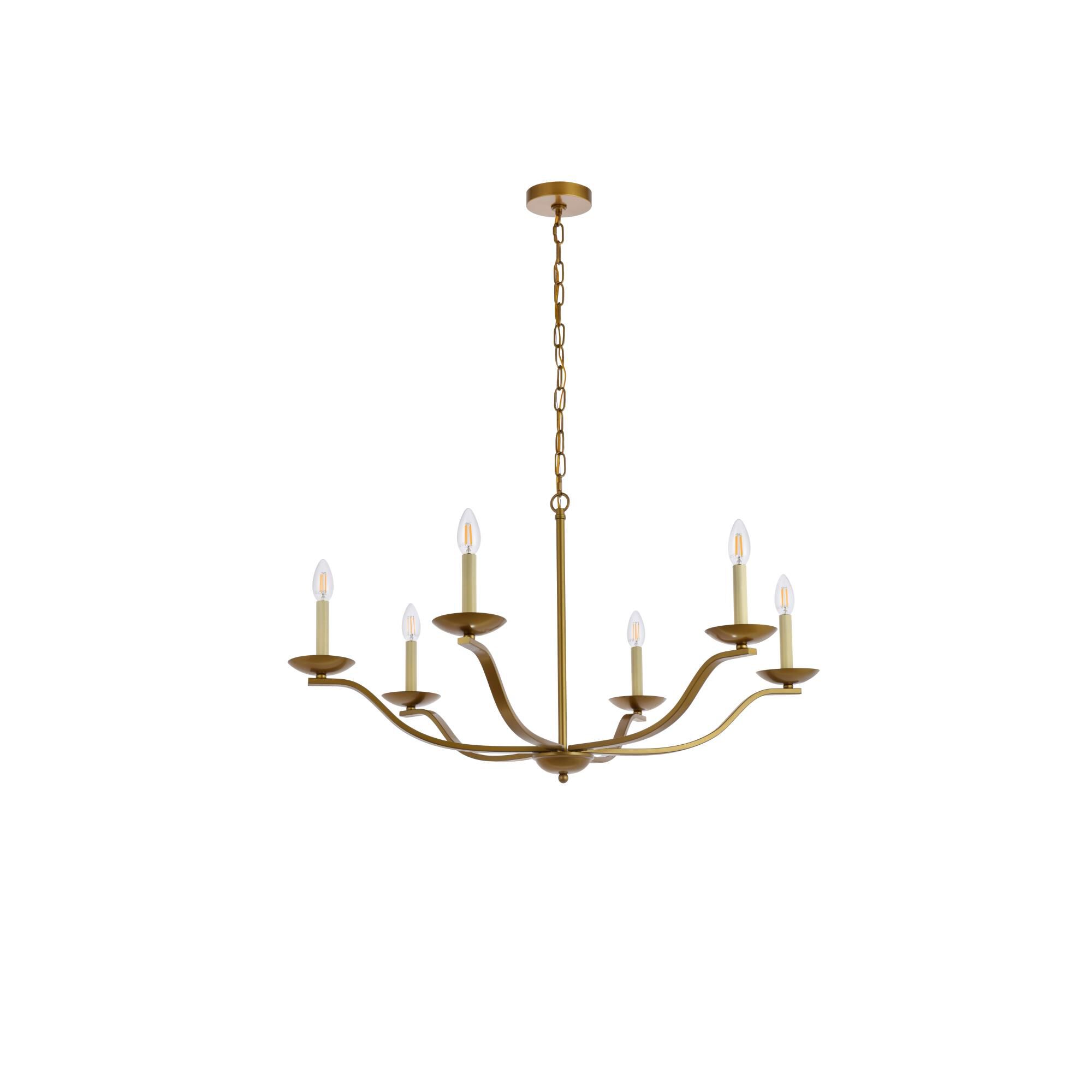 Trey 36 Inch 6 Light Chandelier by Elegant Lighting