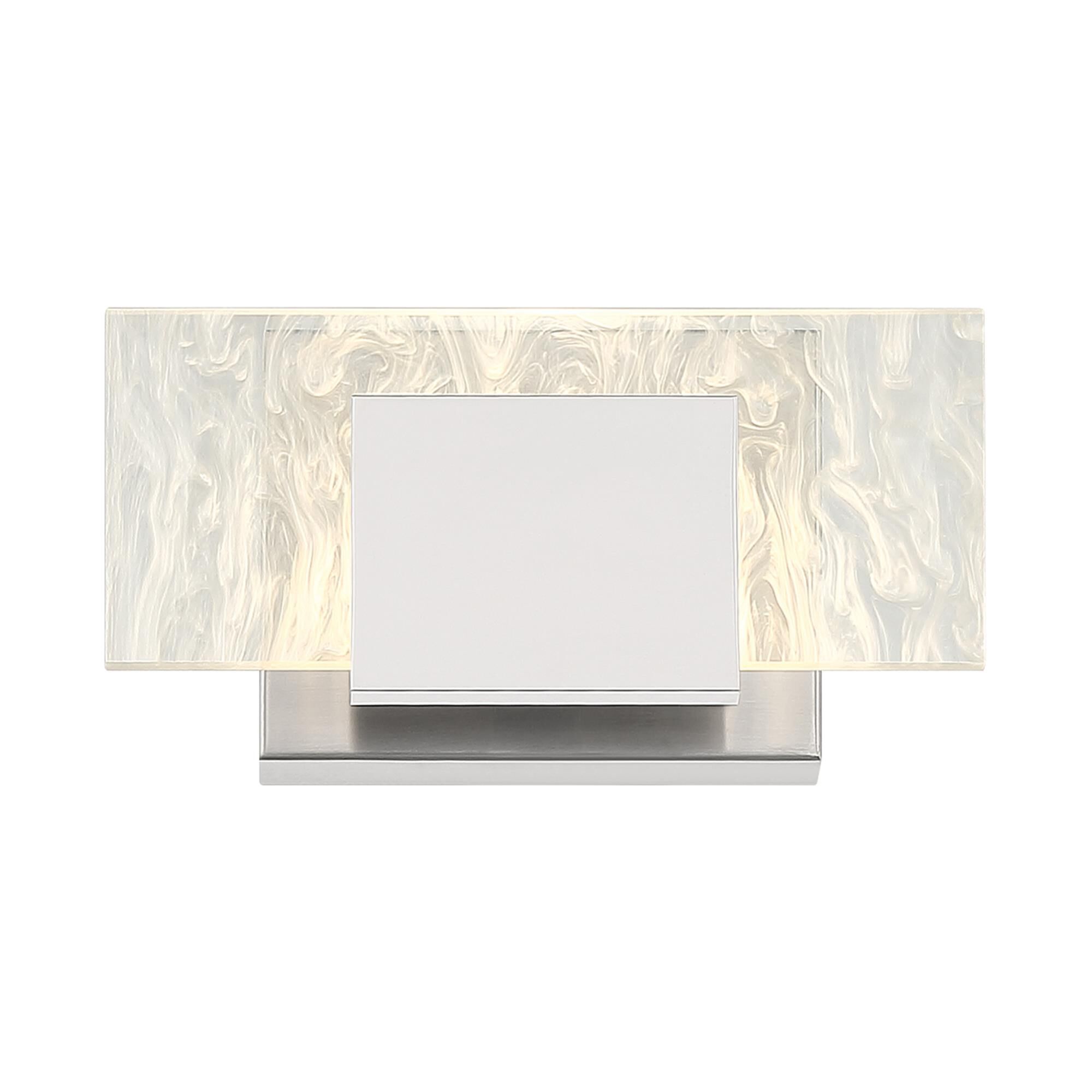 Shown in Chrome and Nickel finish and Clear with Smoke Pattern Acrylic glass