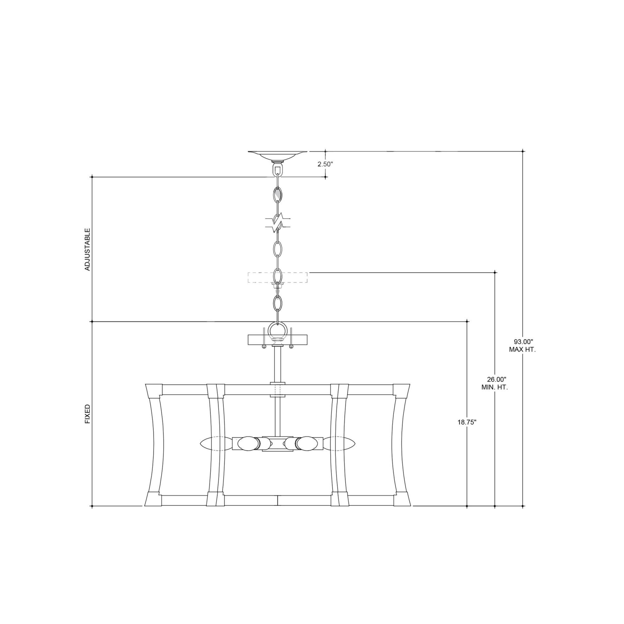 Bastian 27 Inch 6 Light Chandelier by Currey and Company