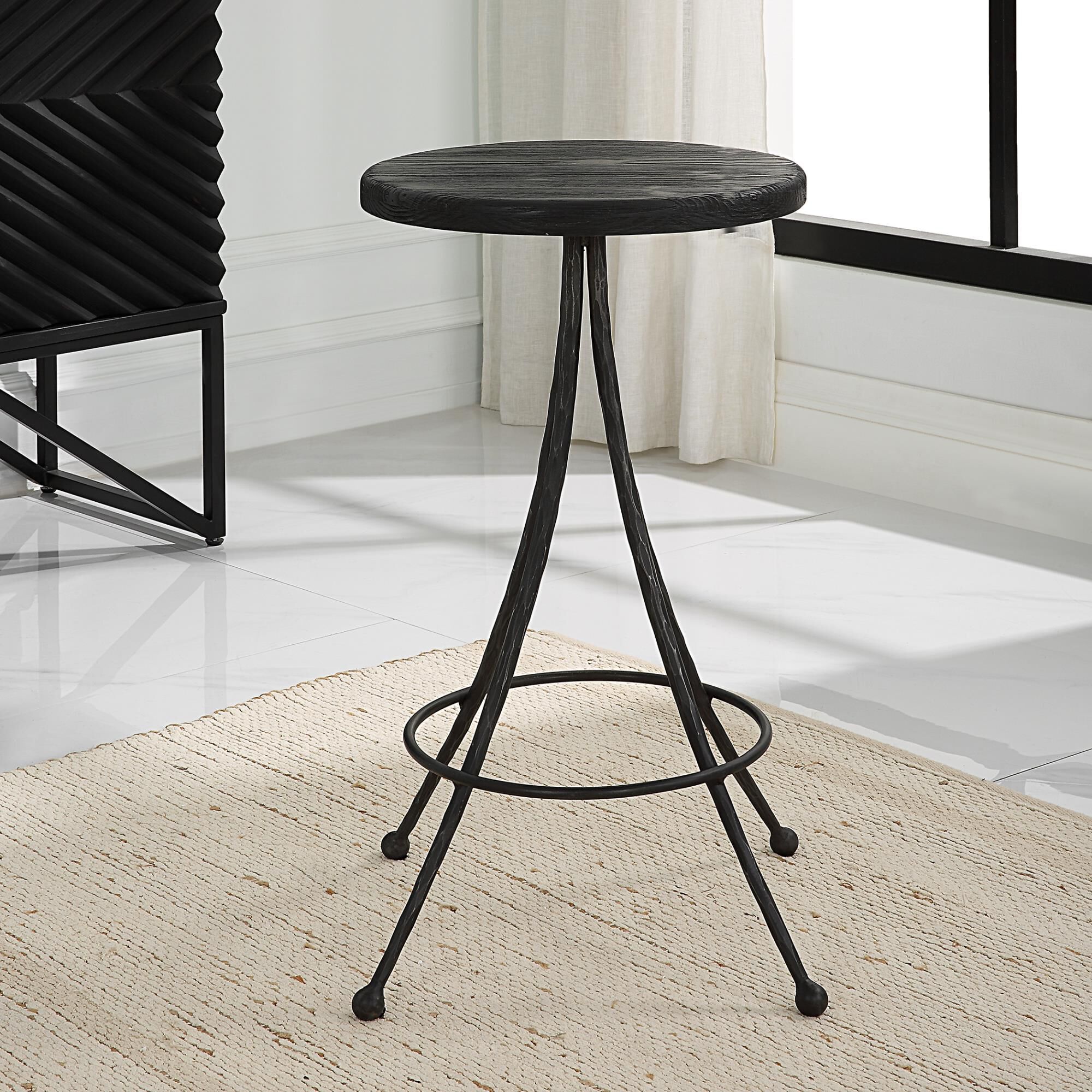 Shown in Add Industrial Flair To Your Kitchen With This Sturdy Counter Stool. Crafted Of Solid Pine With Text finish