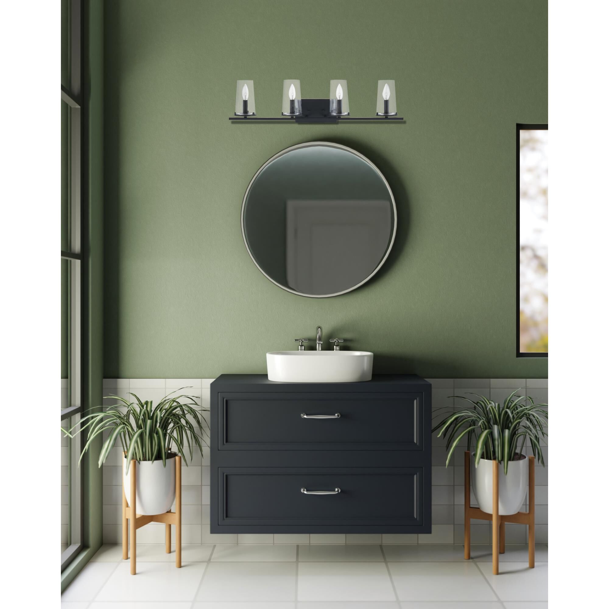 Shown in Matte Black finish and Clear glass