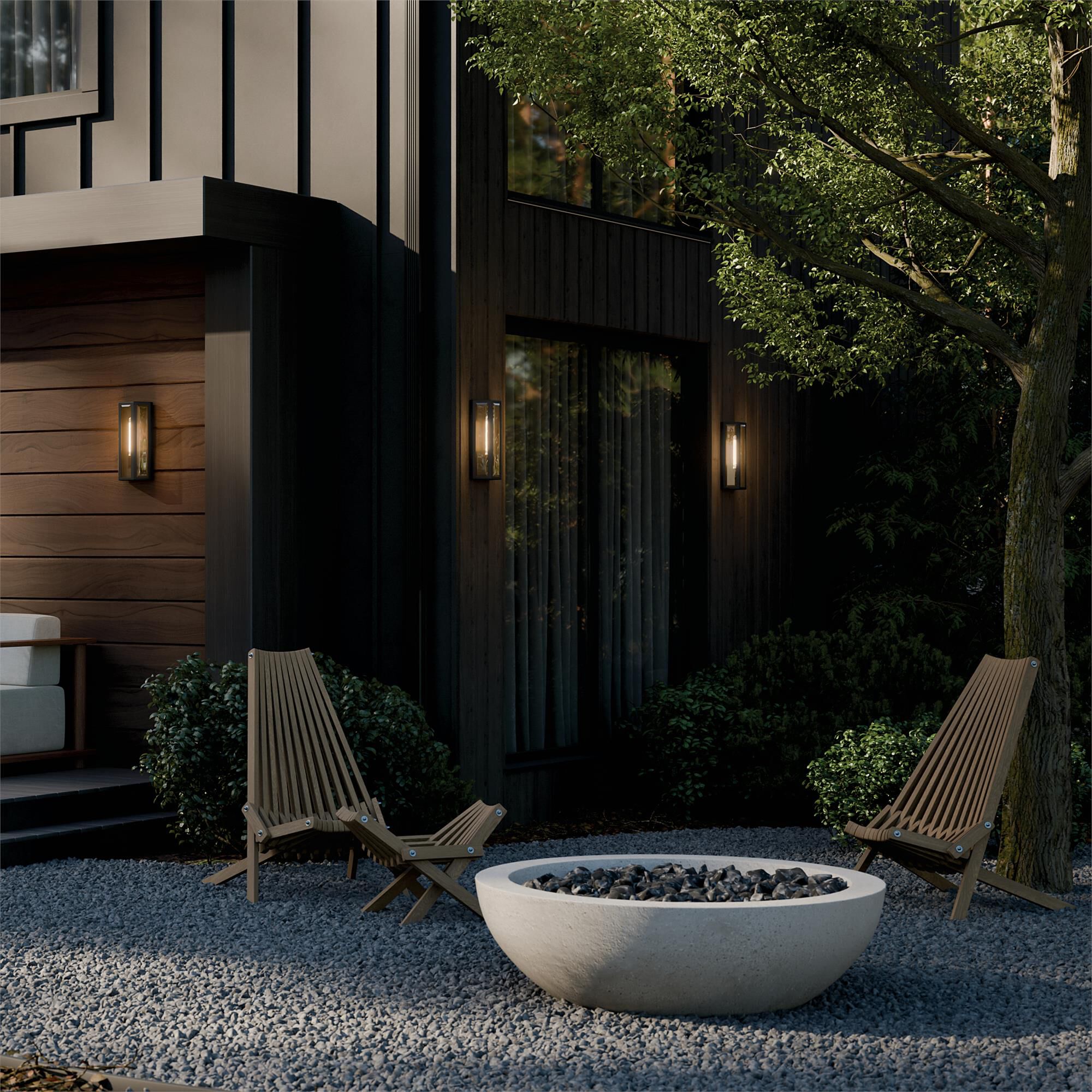 Shown in Textured Black finish and Clear Beveled glass