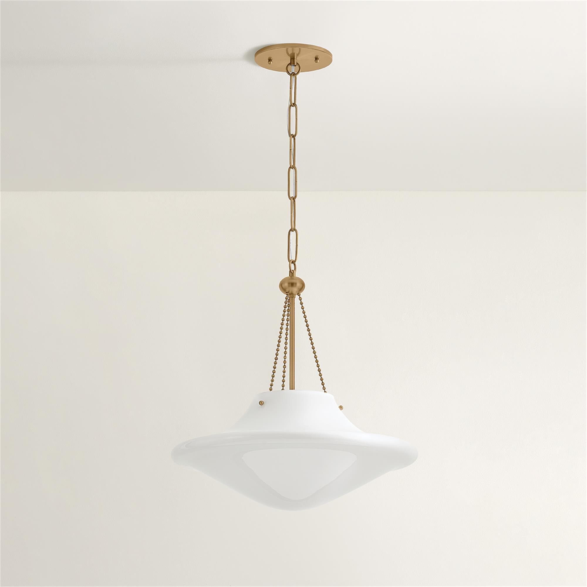 Shown in Patina Brass finish and Opal Glossy glass