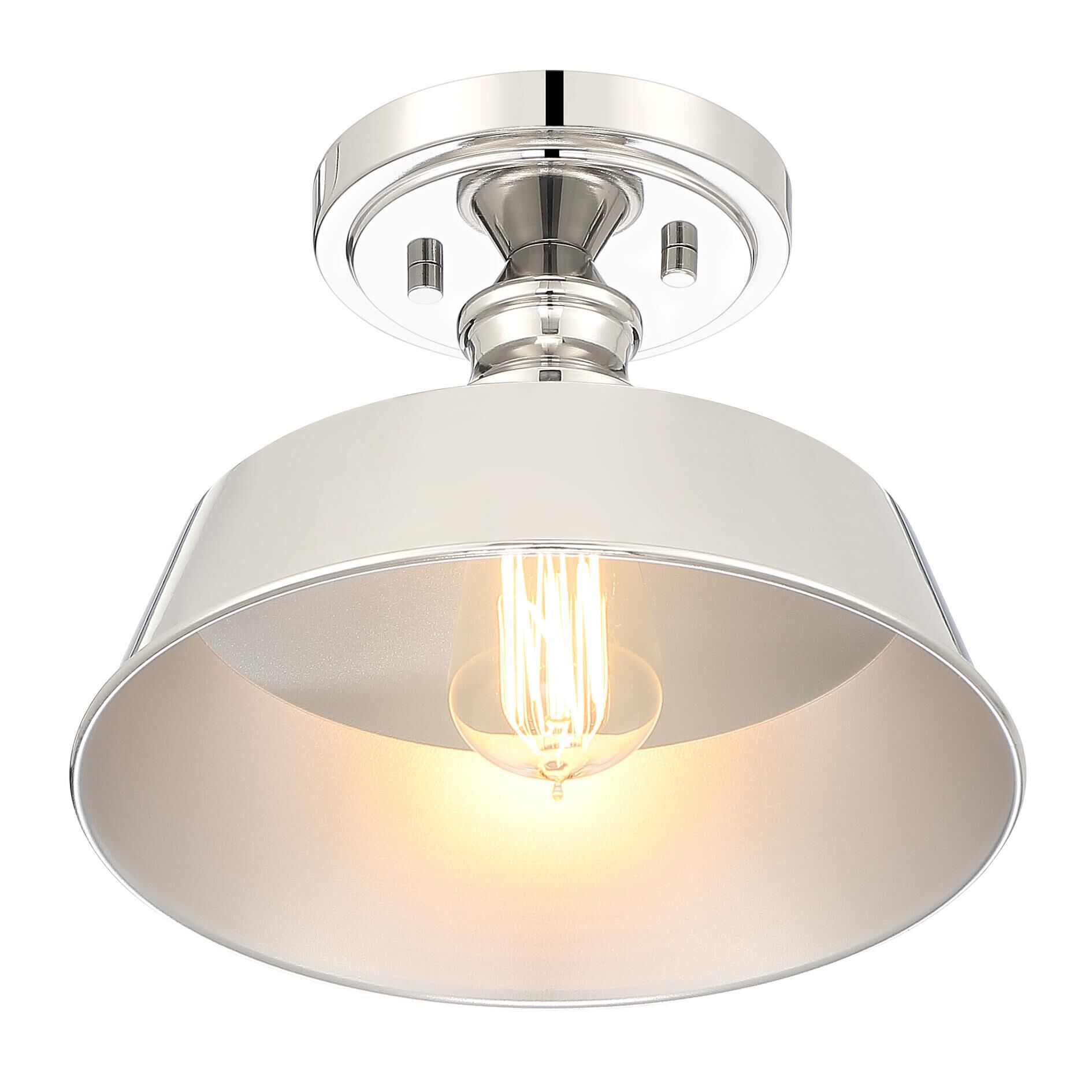 Shown in Polished Nickel finish and Metal shade