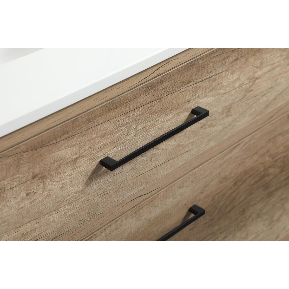 Shown in Natural Oak finish and With Backsplash accent