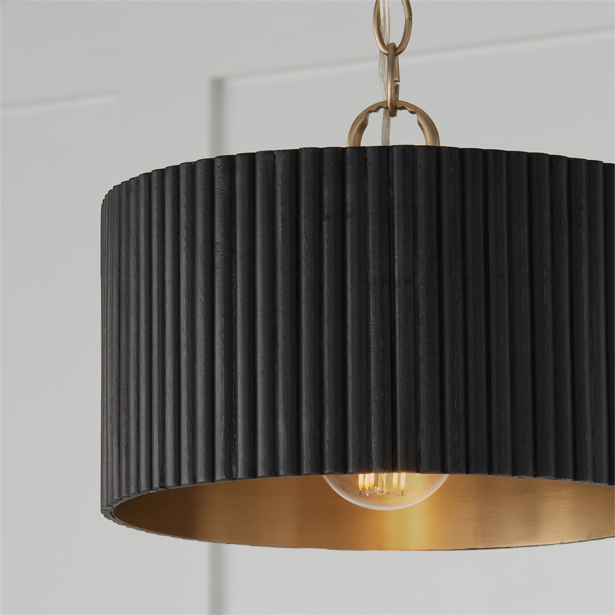 Shown in Black Stain and Matte Brass finish