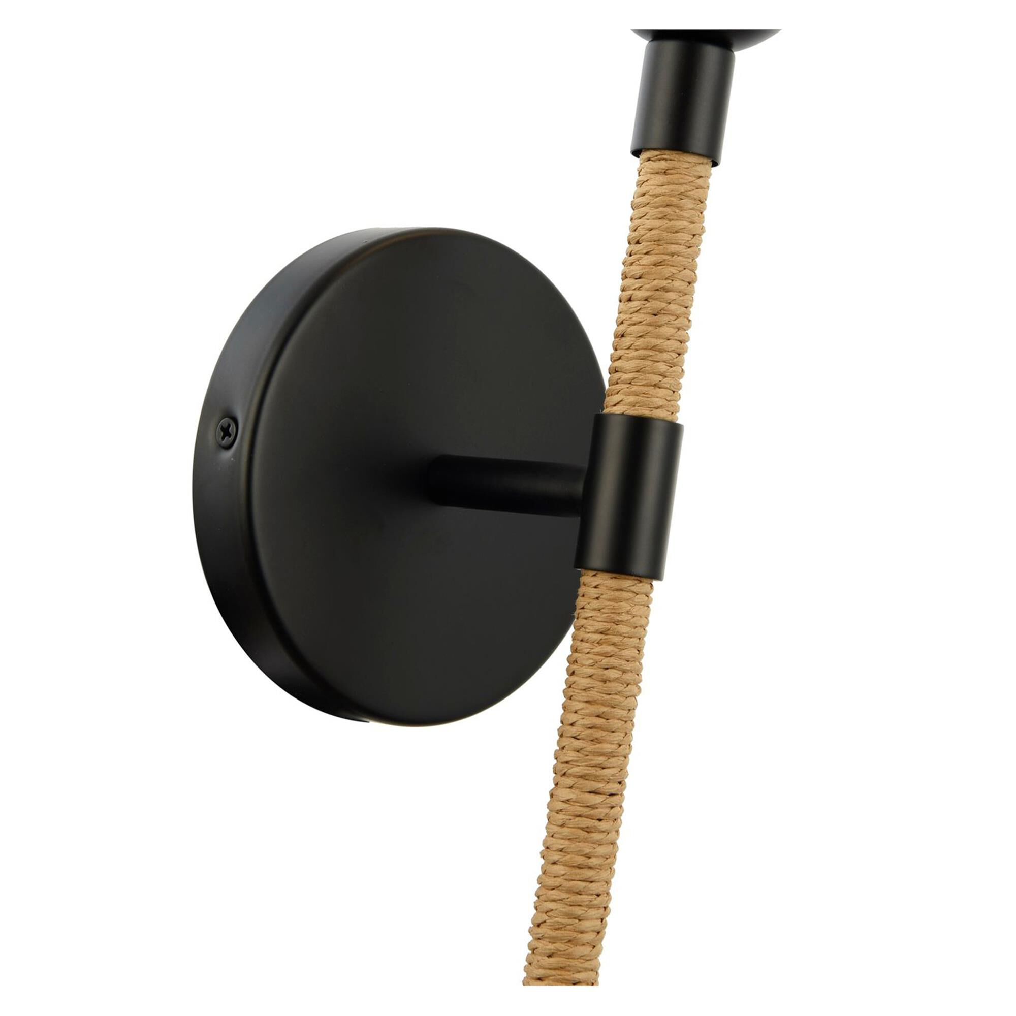 Shown in Black and Natural finish and White glass and Natural accent