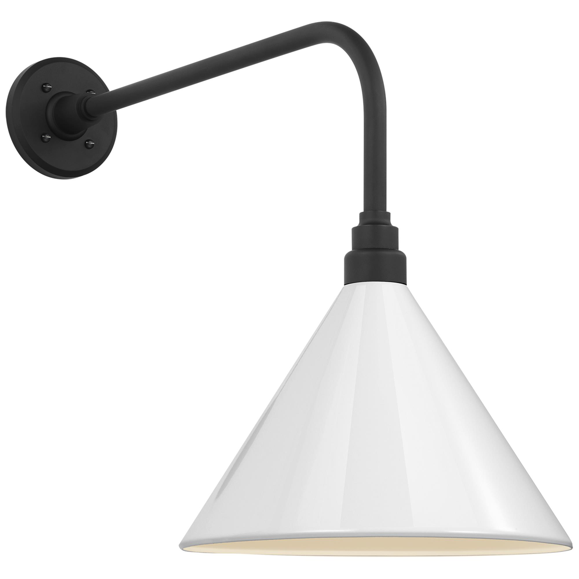 Shown in Matte Black finish and White shade