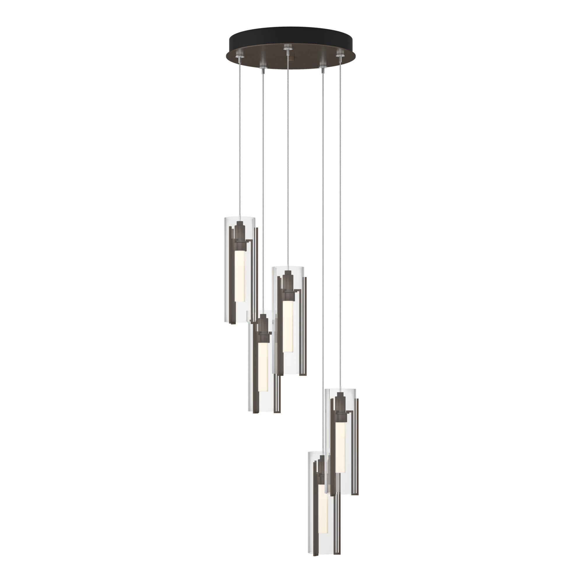 Exos Glass 14 Inch Multi Light Pendant by Hubbardton Forge