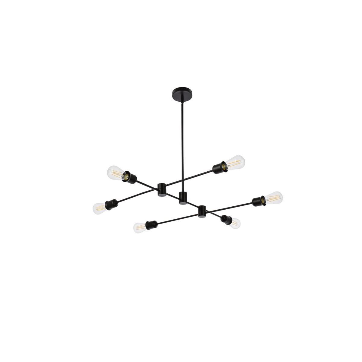 Xavier 35 Inch 6 Light Linear Suspension Light by Elegant Lighting