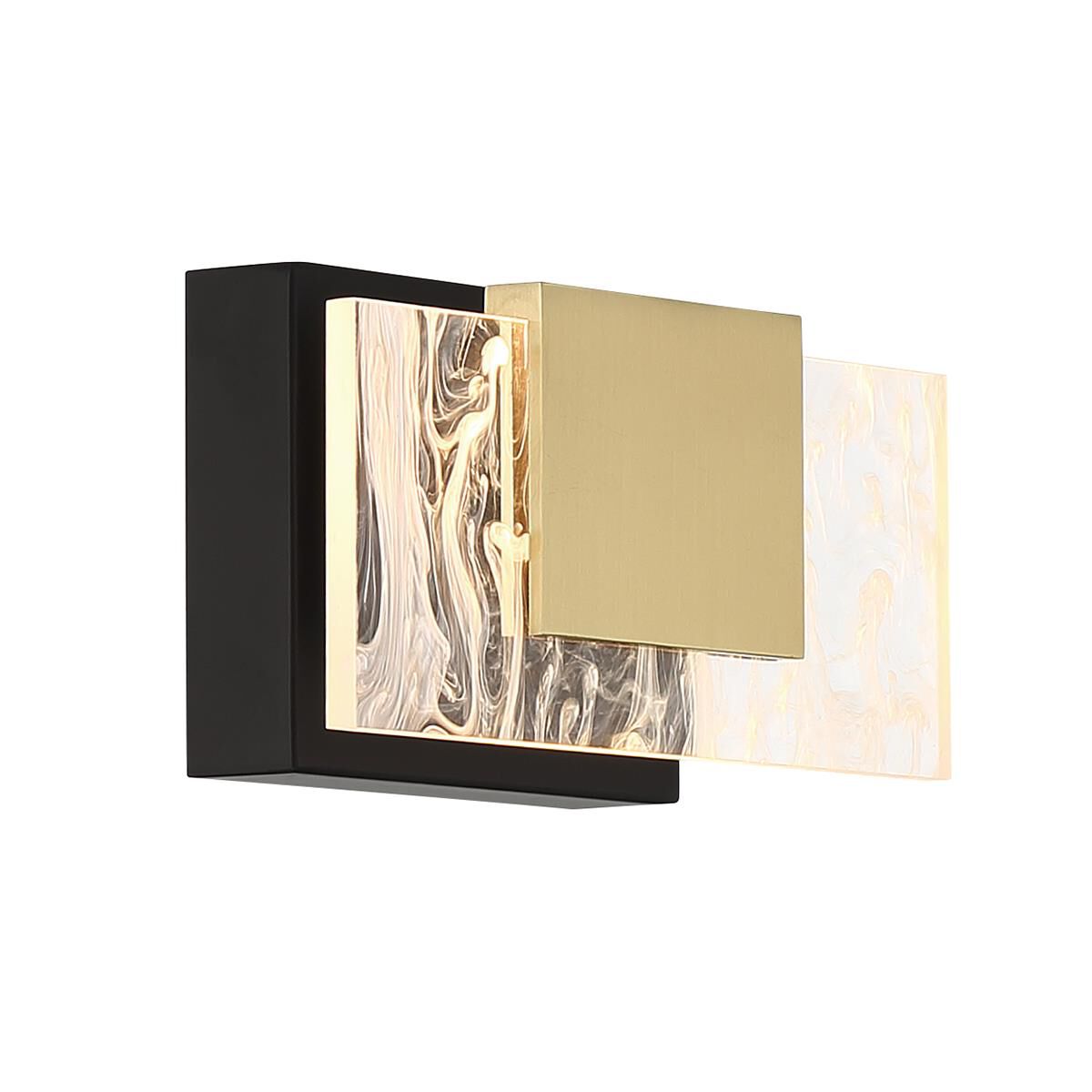 Shown in Black and Brass finish and Clear with Smoke Pattern Acrylic glass