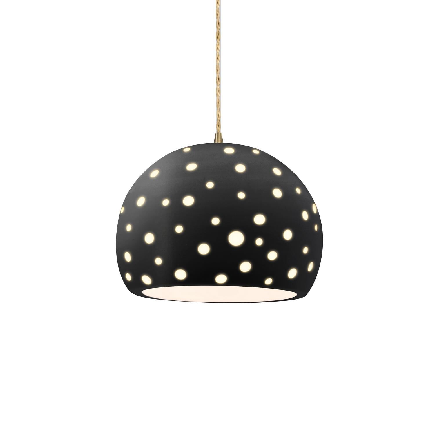 Perforated Globe 10 Inch Large Pendant by Justice Design Group